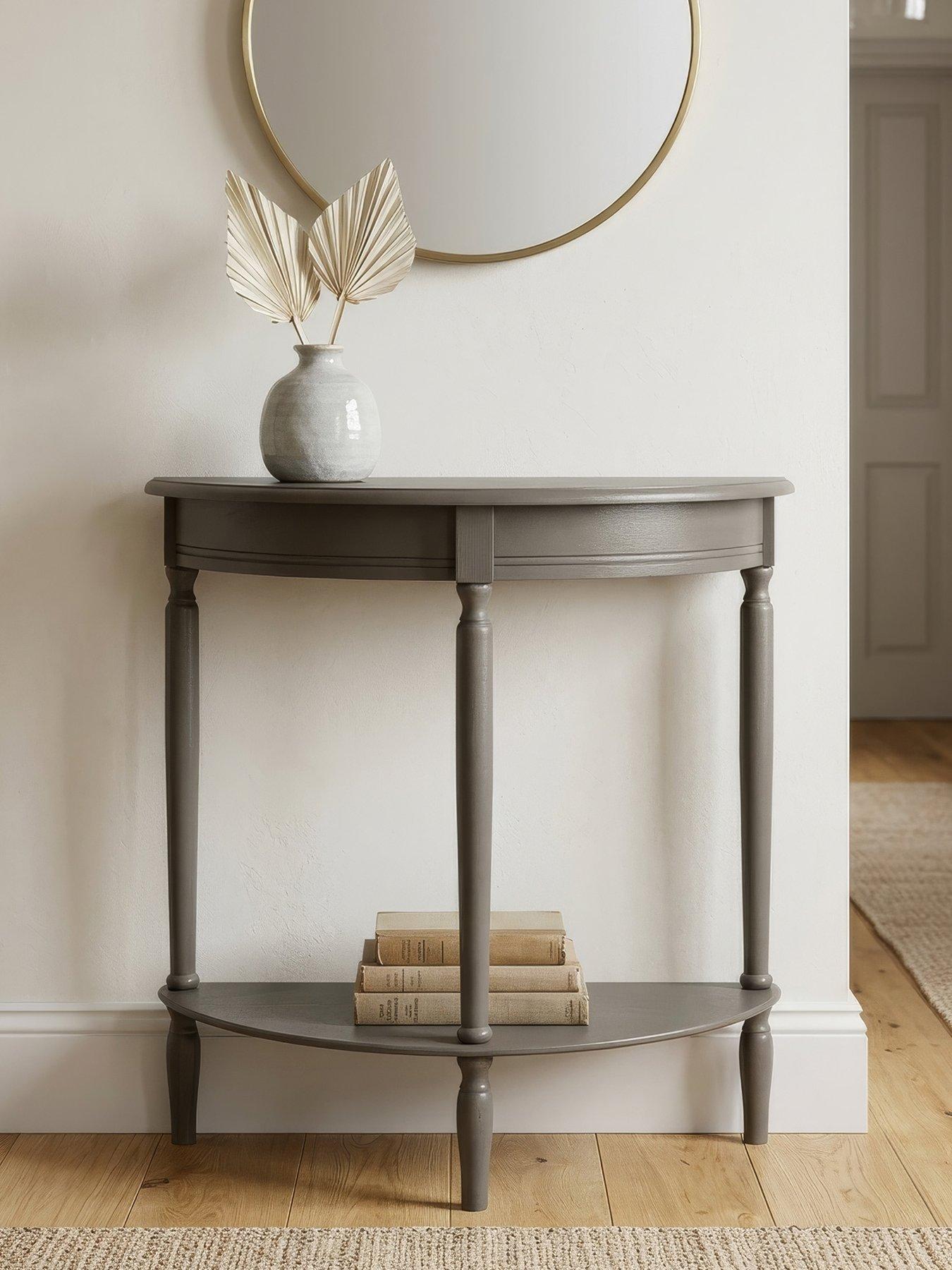 Scottish Everlastings Averie Half Moon Console Table - Olive Brown