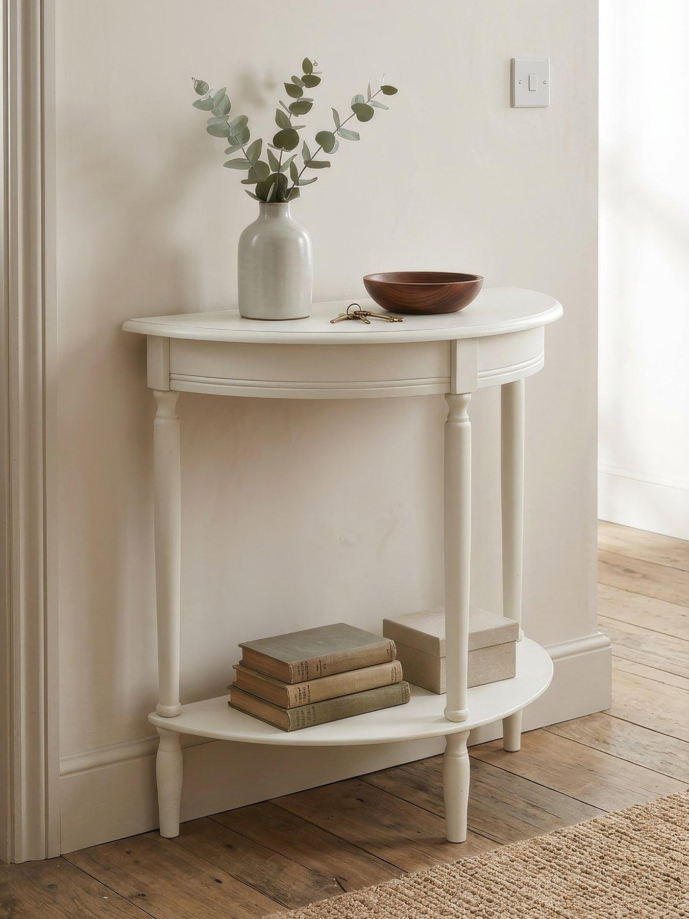Image 1 of 3 of Scottish Everlastings Averie Half Moon Console Table - Ivory