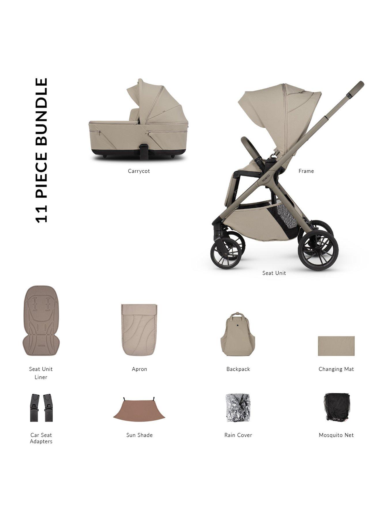 Venicci Tila 2in1 Pushchair and Carrycot Inc. Adapters - Latte