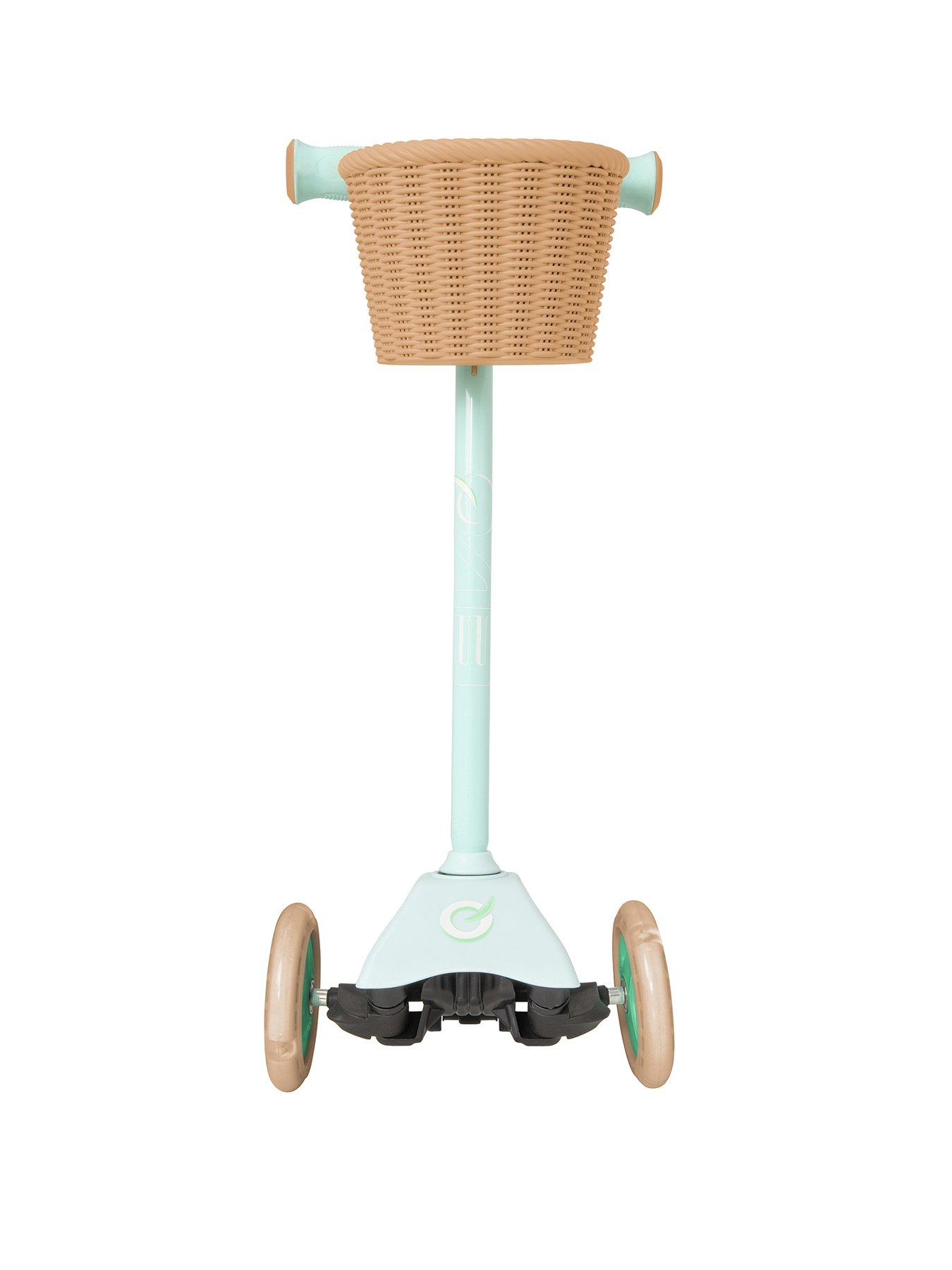 Image 1 of 7 of EVO Mini Cruiser 3 Wheel Scooter with Basket - Mint Green