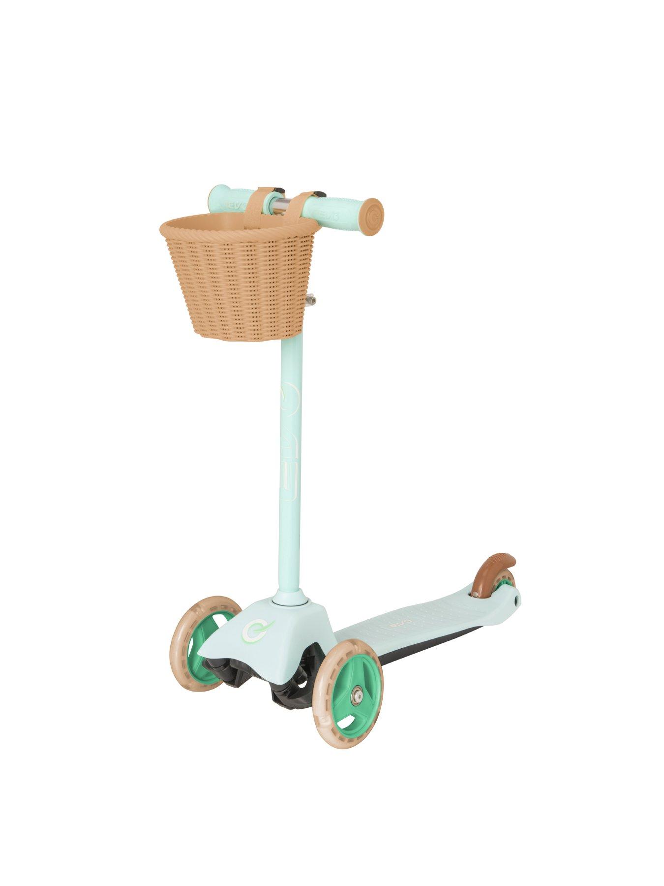 Image 2 of 7 of EVO Mini Cruiser 3 Wheel Scooter with Basket - Mint Green