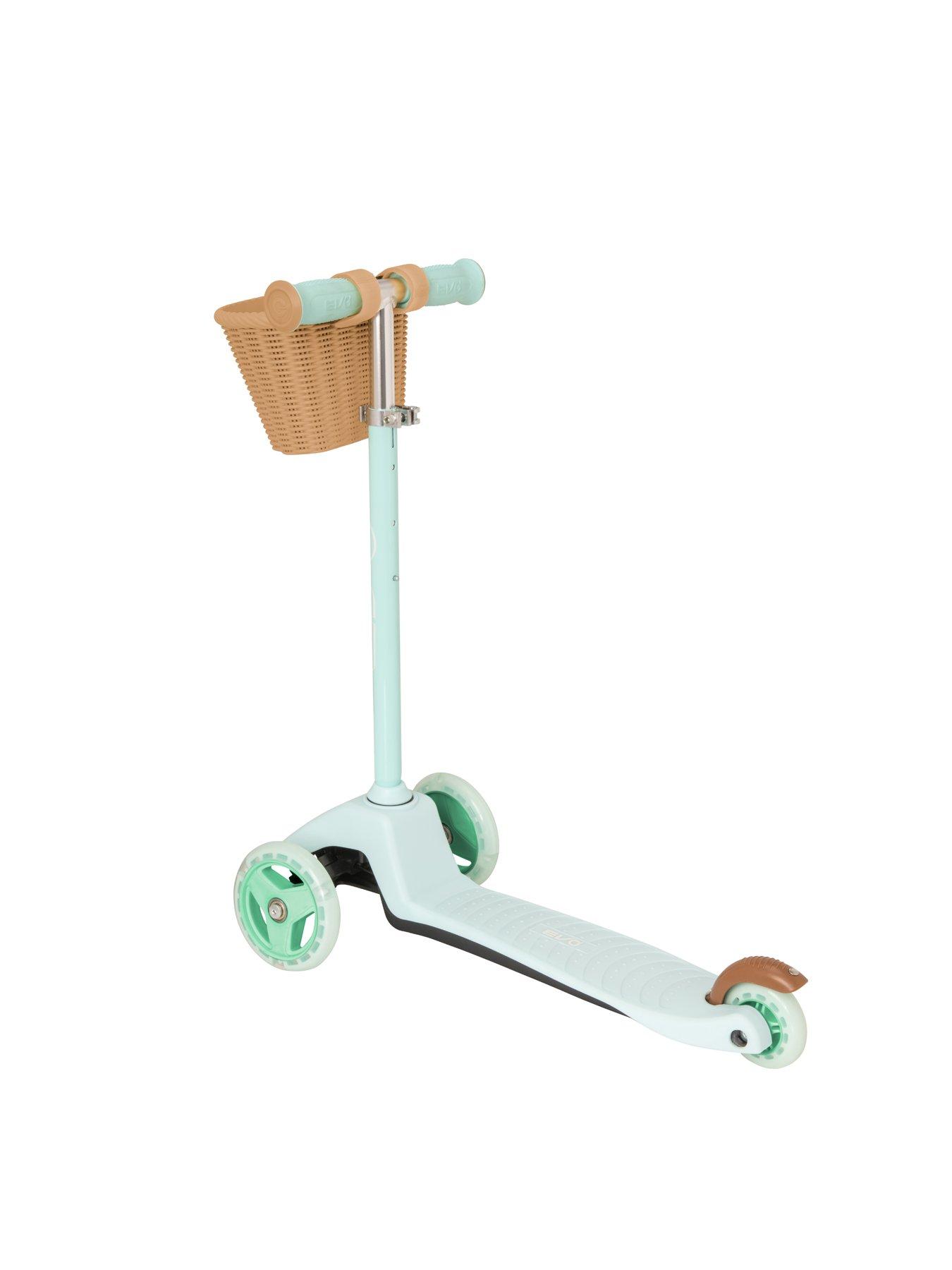 Image 3 of 7 of EVO Mini Cruiser 3 Wheel Scooter with Basket - Mint Green