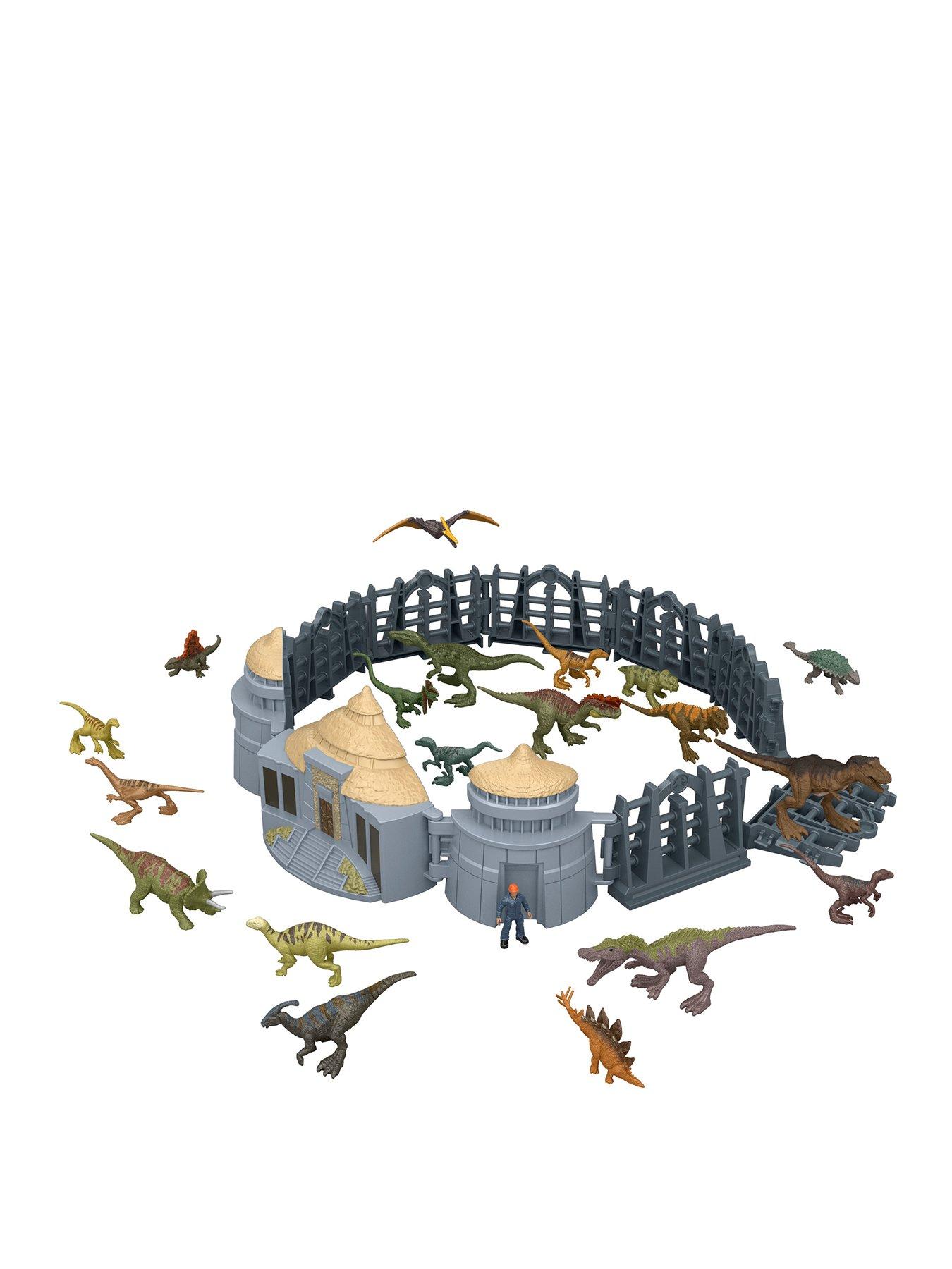 JURASSIC WORLD Jurassic Park Visitor Center Advent Calendar with 19 Mini Dinosaurs, Figure  &  Holiday Scene