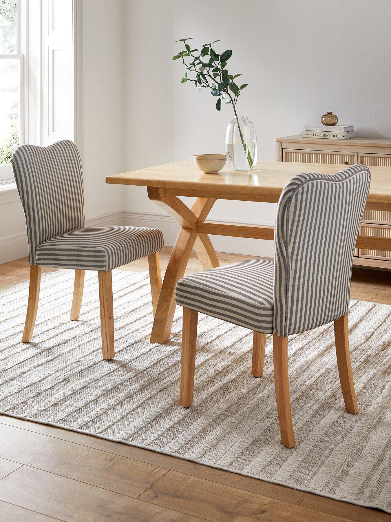 The Very Collection Arden Stripe Pair Of Dining Chairs - FSC® Certified