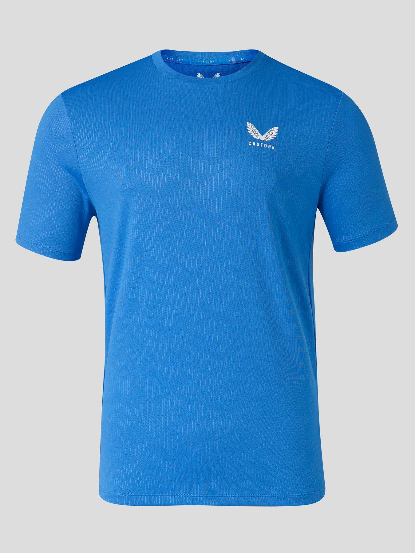 Castore Mens Training Aop Short Sleeve T-shirt - Blue