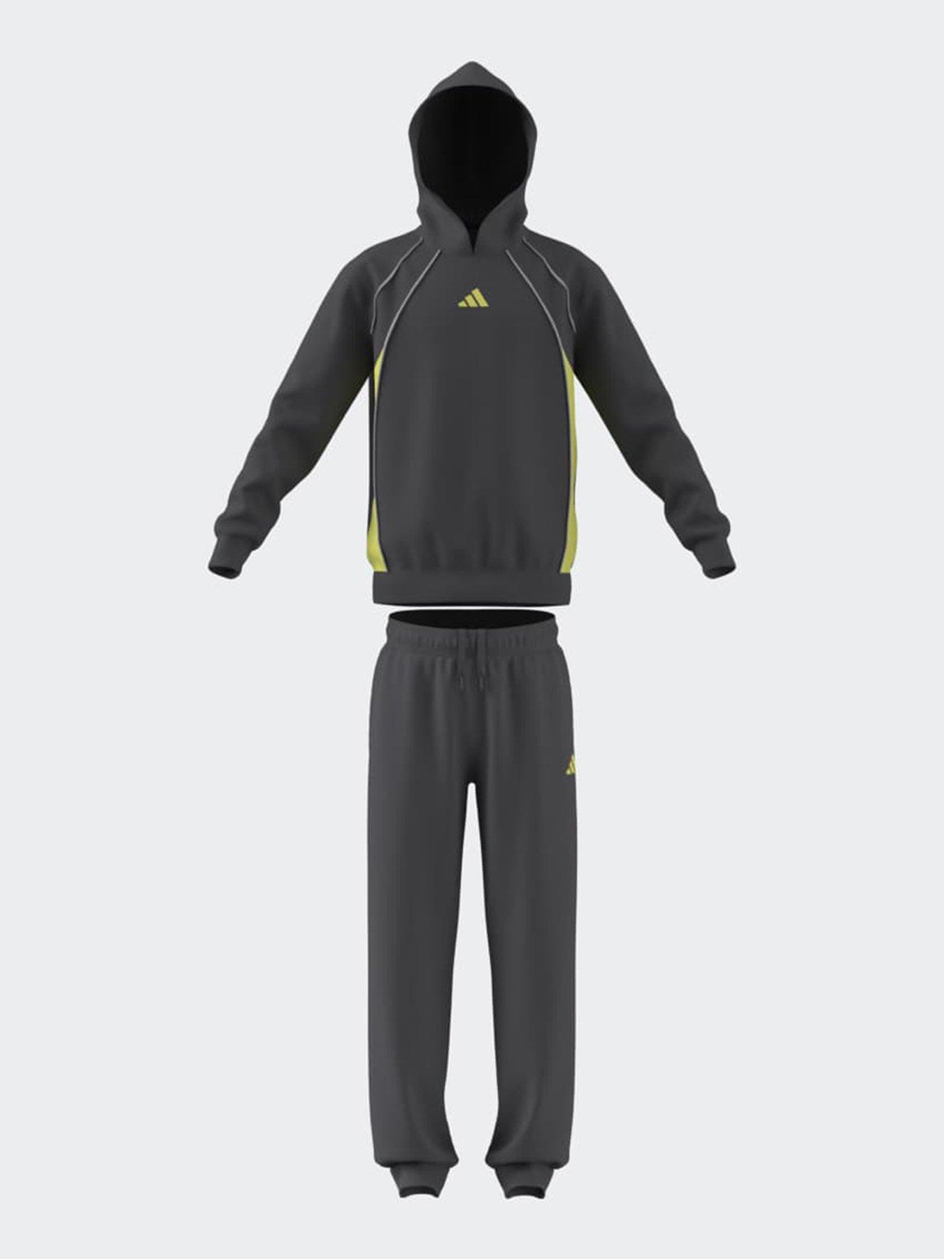 adidas Sportswear Junior Colour Block Hooded Tracksuit - Dark Grey