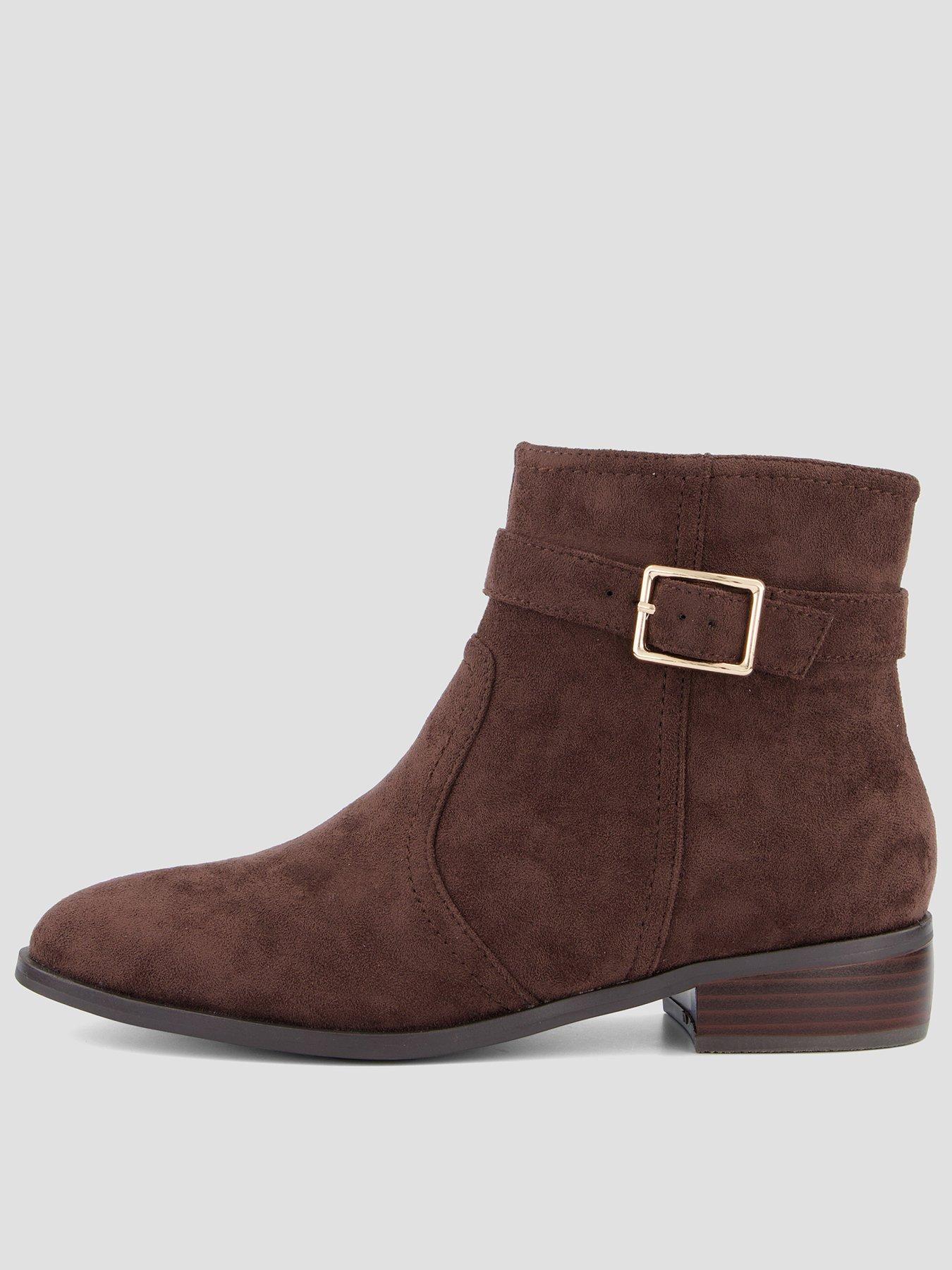 Image 2 of 7 of The Very Collection Ankle Boot With Buckle Strap - Brown