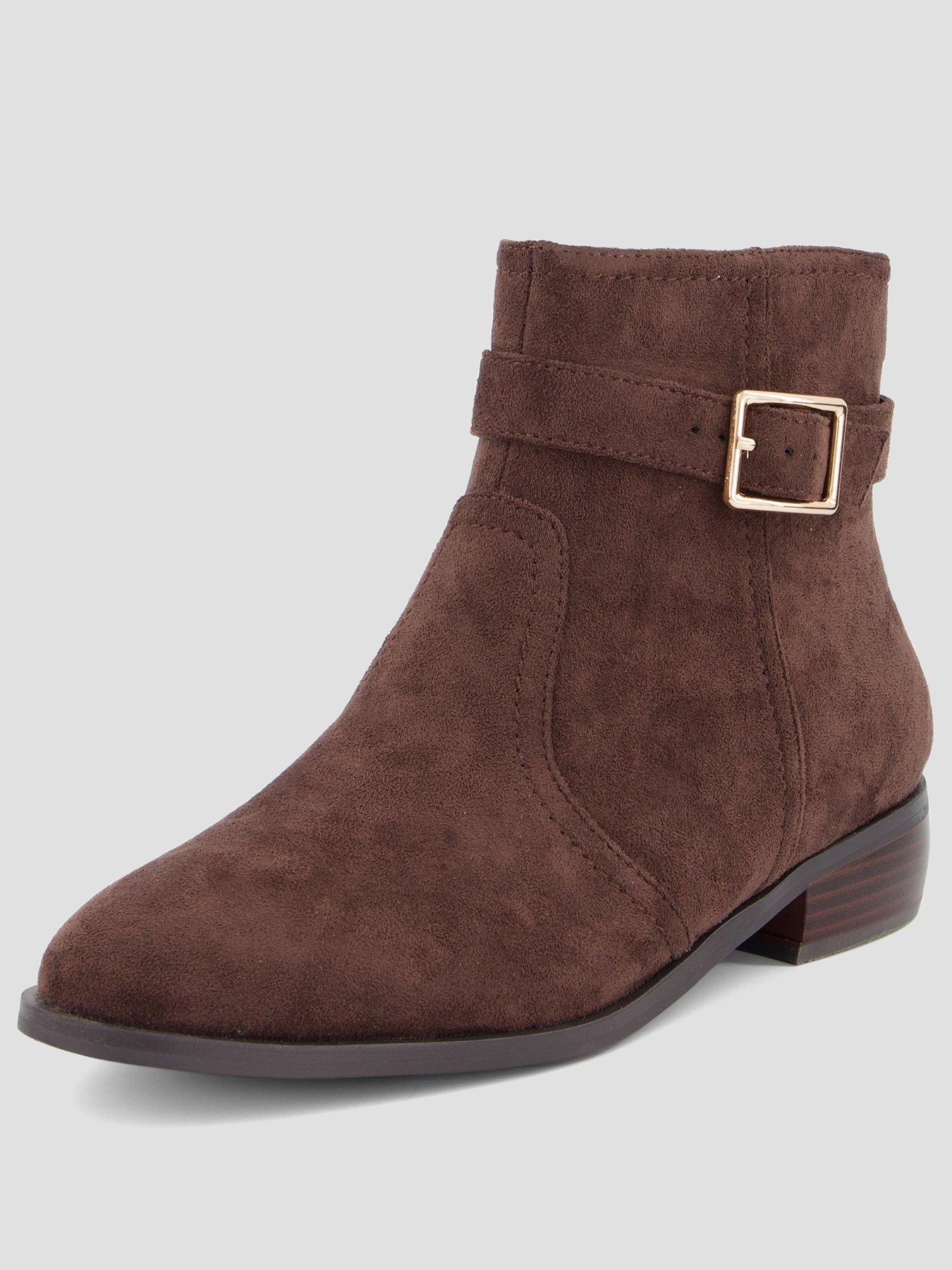 Image 3 of 7 of The Very Collection Ankle Boot With Buckle Strap - Brown
