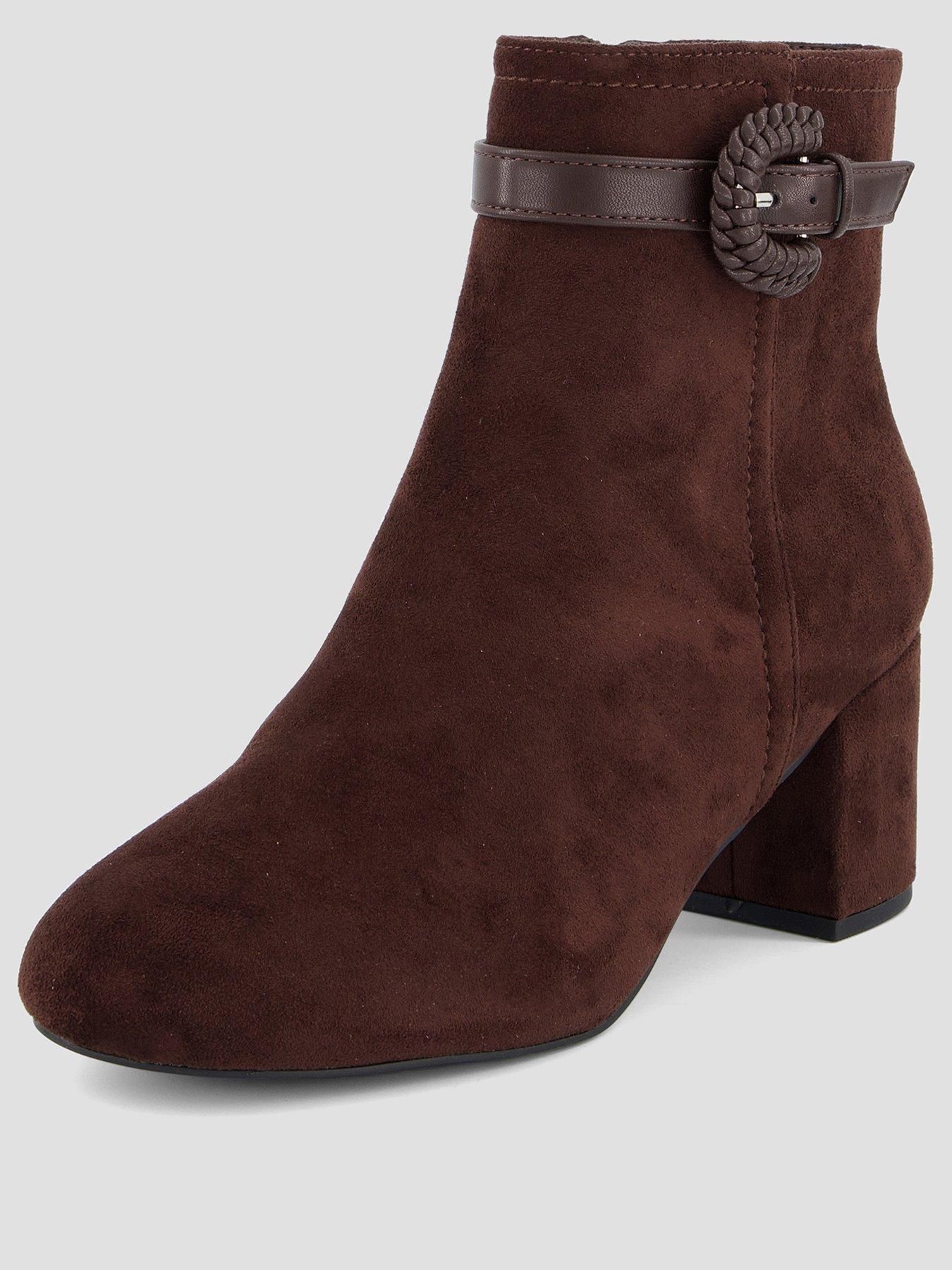 Image 2 of 7 of The Very Collection Extra Wide Ankle Boot With Buckle Trim - Brown