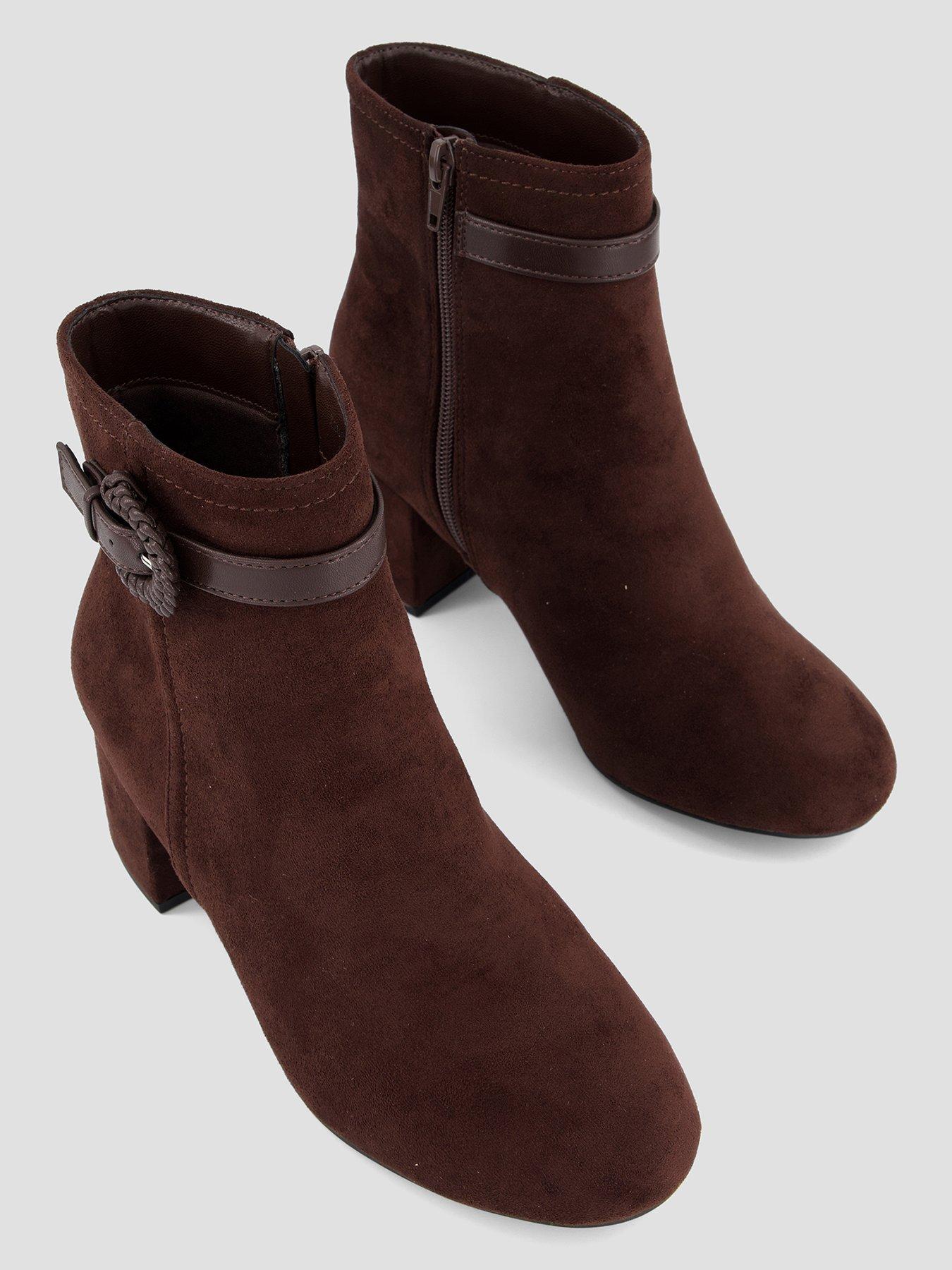 Image 3 of 7 of The Very Collection Extra Wide Ankle Boot With Buckle Trim - Brown