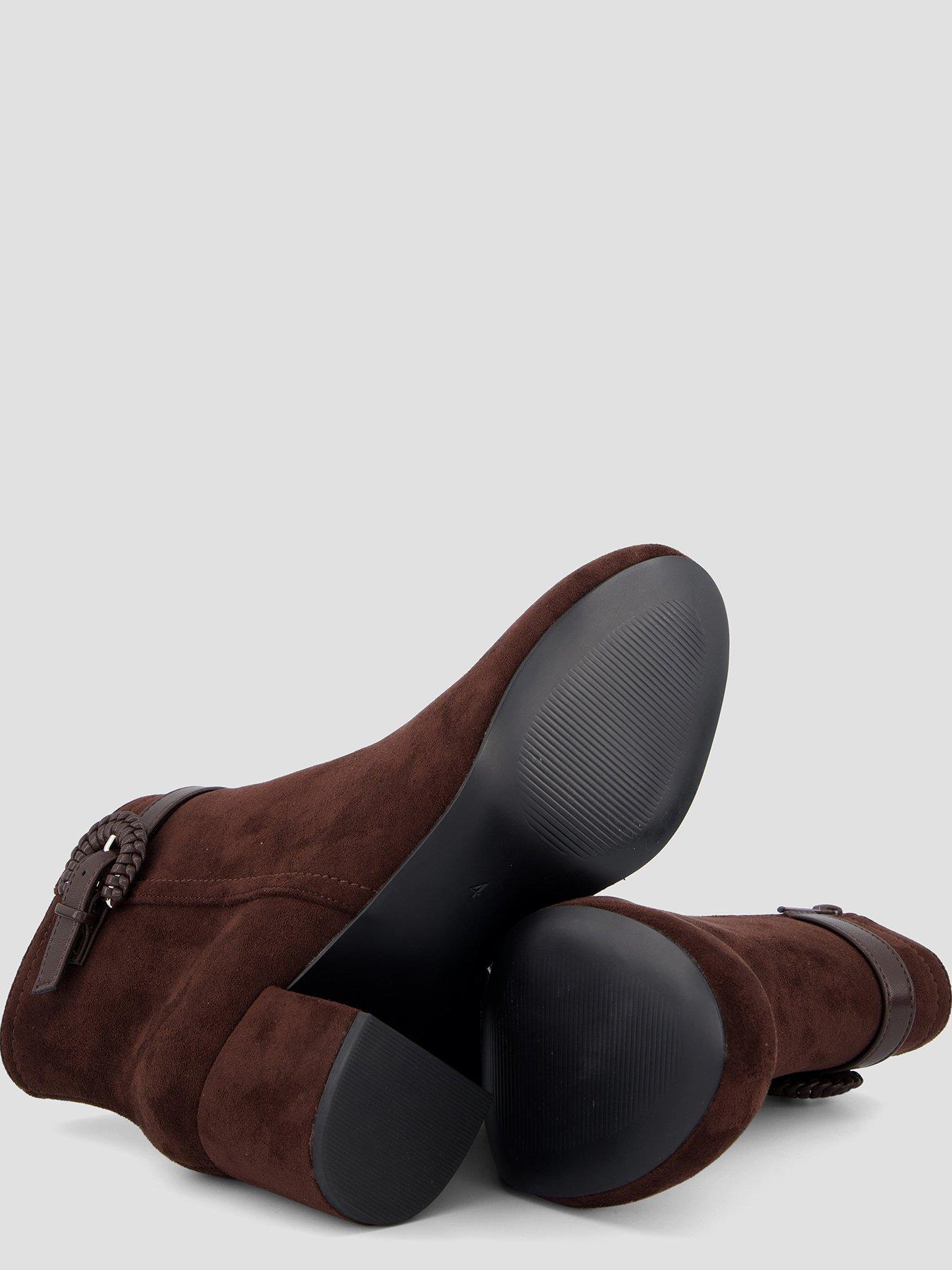 Image 4 of 7 of The Very Collection Extra Wide Ankle Boot With Buckle Trim - Brown