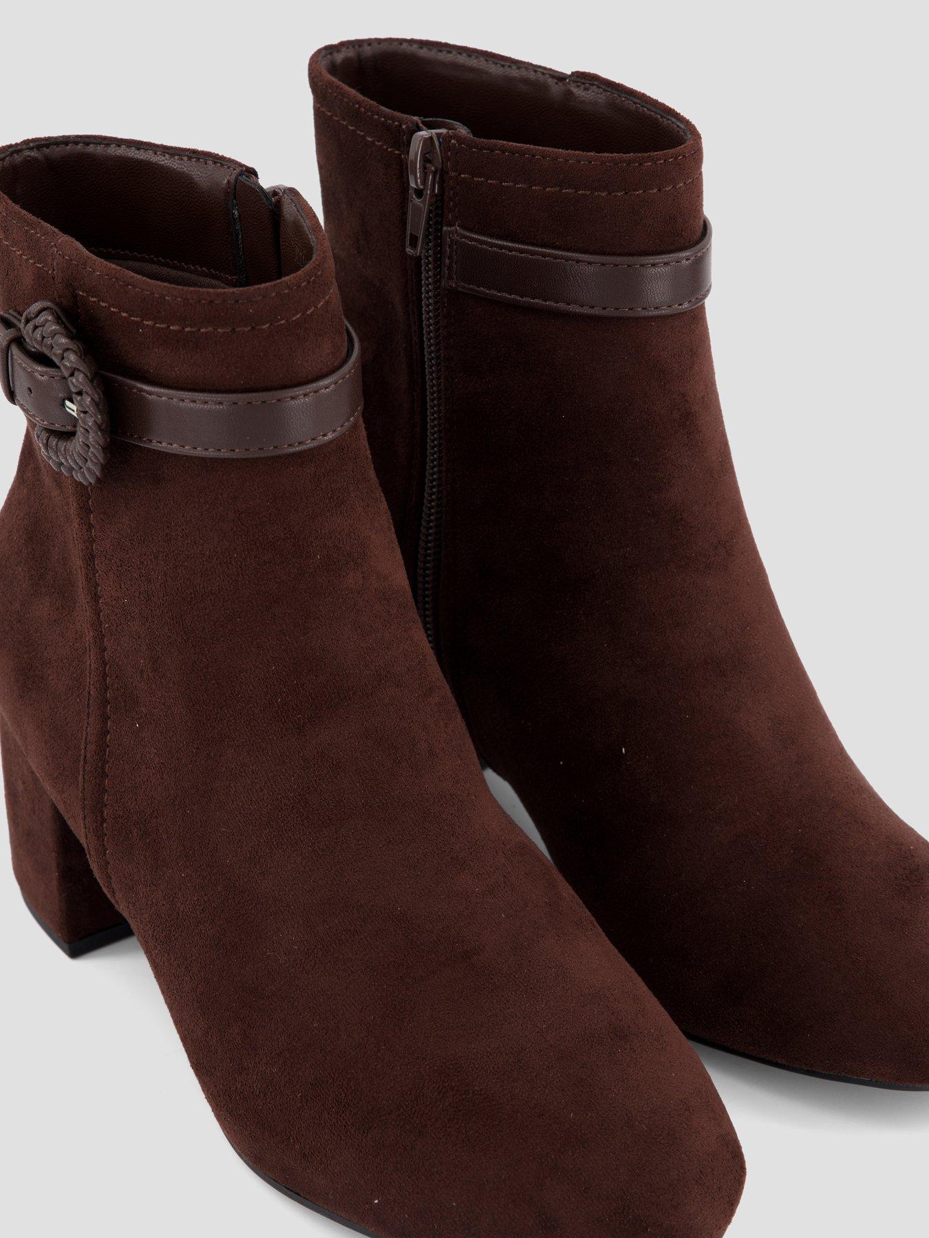 Image 5 of 7 of The Very Collection Extra Wide Ankle Boot With Buckle Trim - Brown