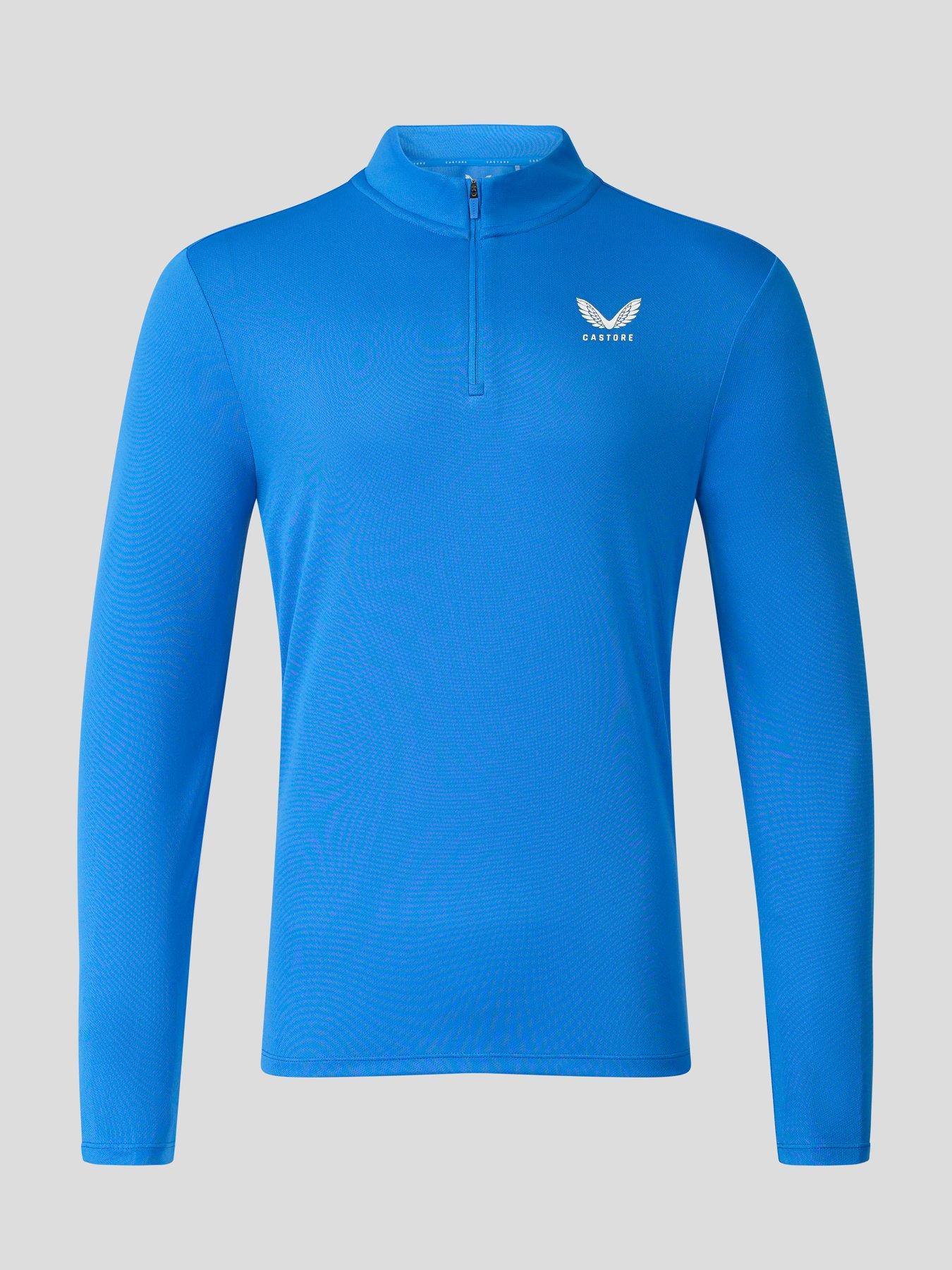 Castore Mens Training 1/4 Zip Long Sleeve Top - Blue
