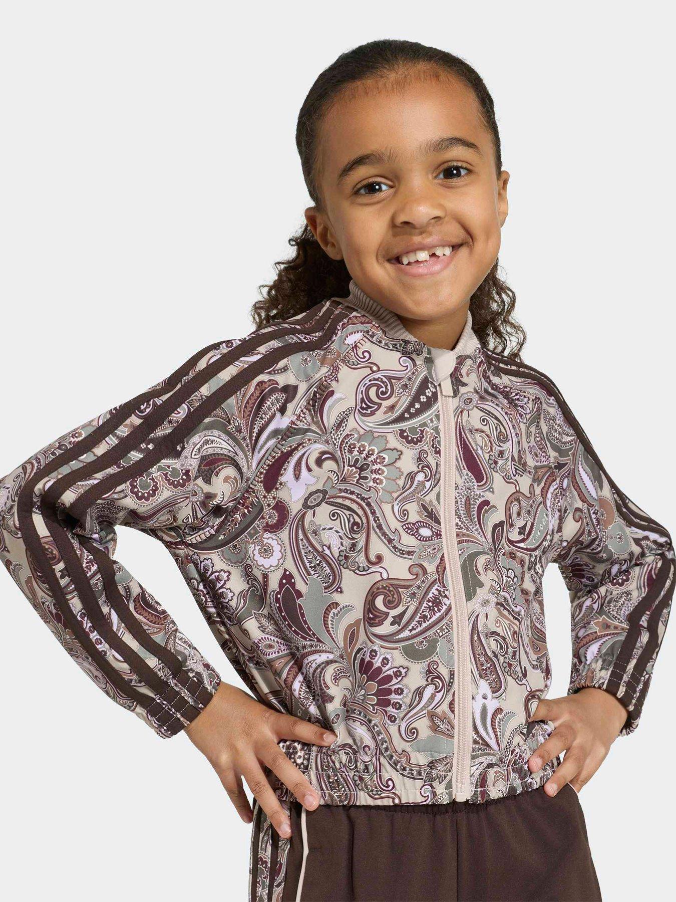 Image 1 of 6 of adidas Originals Girls Superstar Loose Track Set - Brown