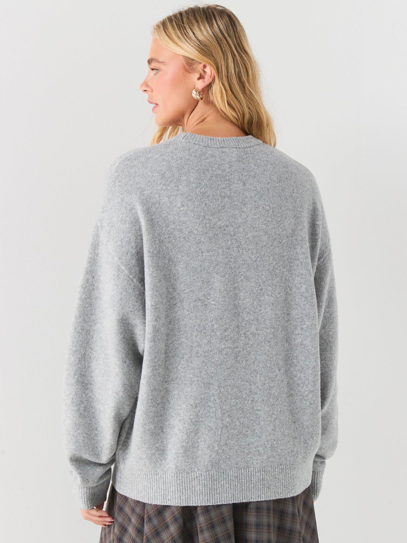 Image 2 of 6 of adidas Originals Womens Knit Crew Sweater - Grey