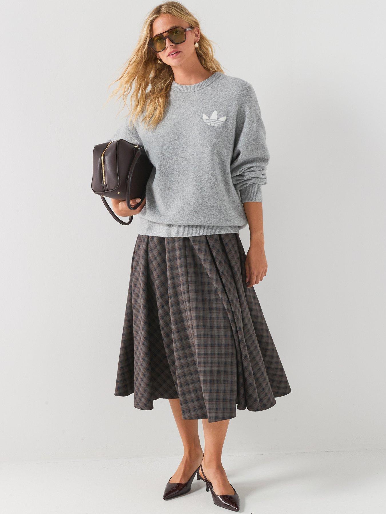 Image 3 of 6 of adidas Originals Womens Knit Crew Sweater - Grey