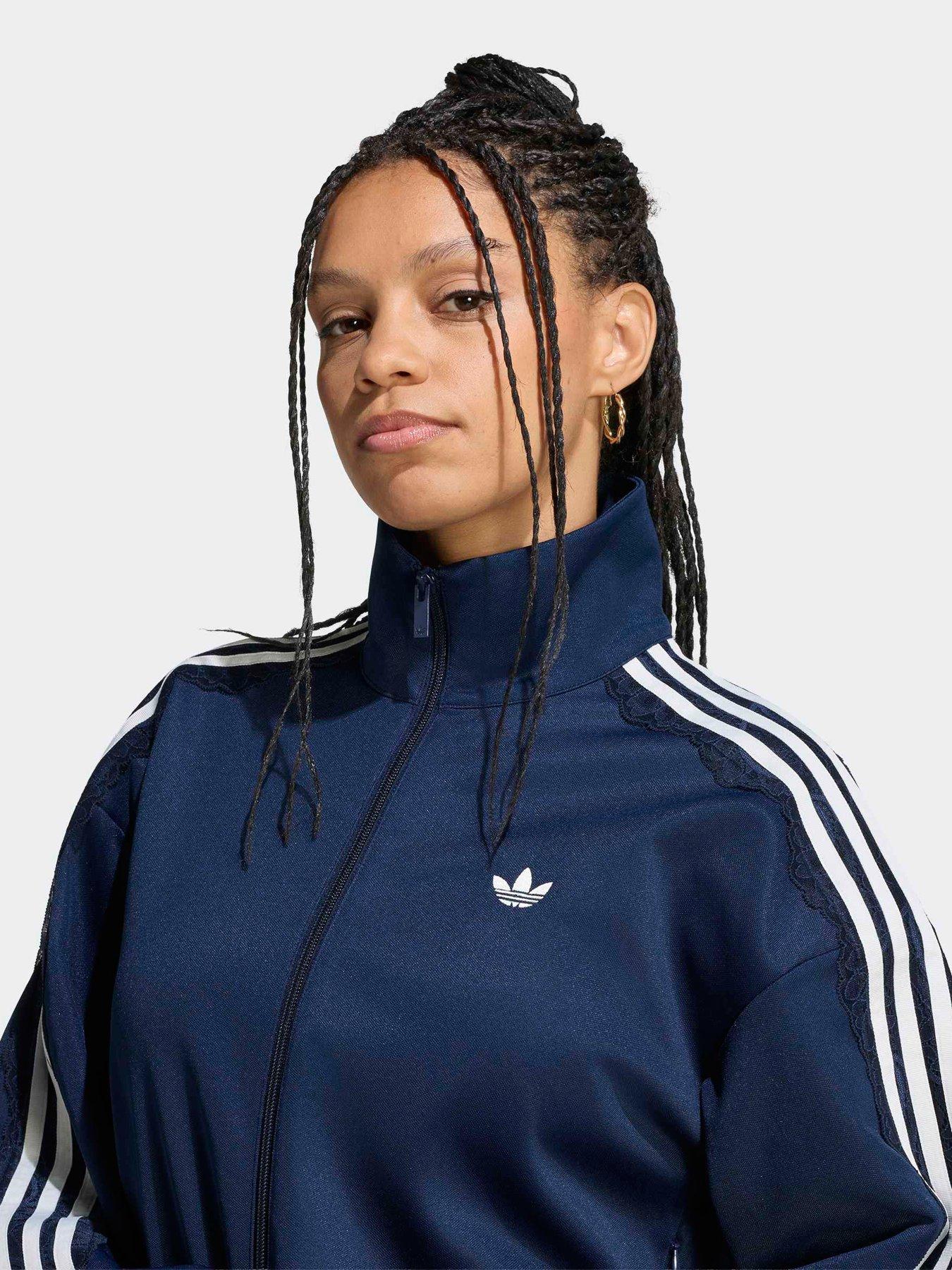 Image 4 of 6 of adidas Originals Womens Lace Oversized Track Top - Blue