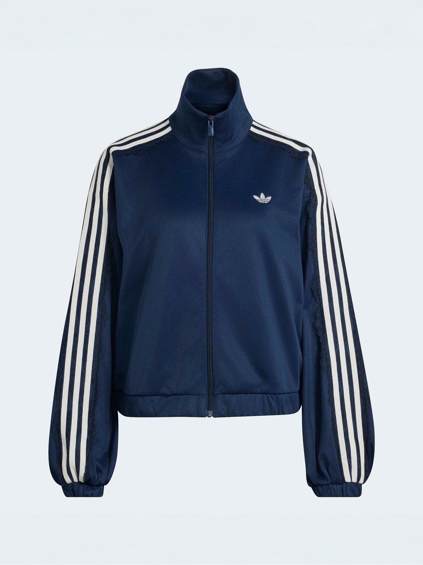 Image 6 of 6 of adidas Originals Womens Lace Oversized Track Top - Blue