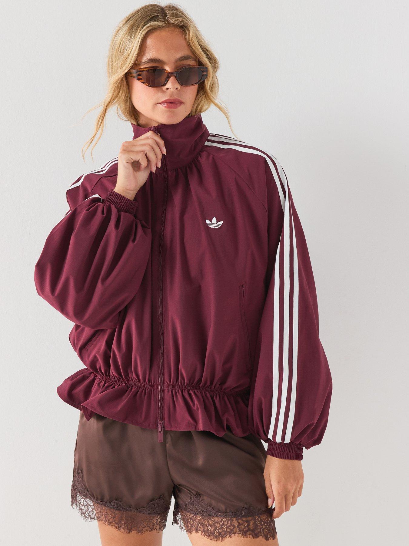 Image 1 of 6 of adidas Originals Womens Blousy Oversized Track Top - Burgundy