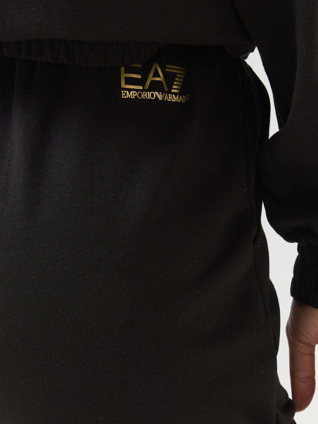 Image 6 of 6 of EA7 Emporio Armani Training Tracksuit Set with Shiny Stud Detail - Black
