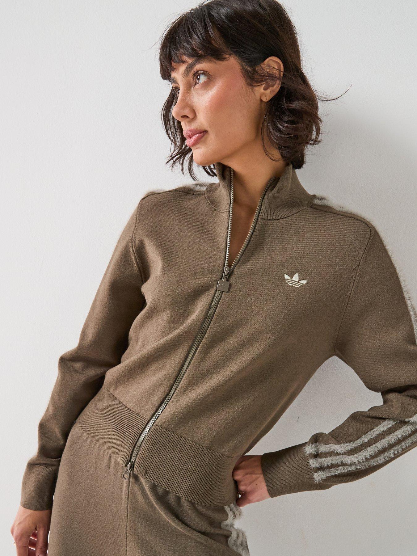 adidas Originals Womens Knit Firebird Track Top - Brown