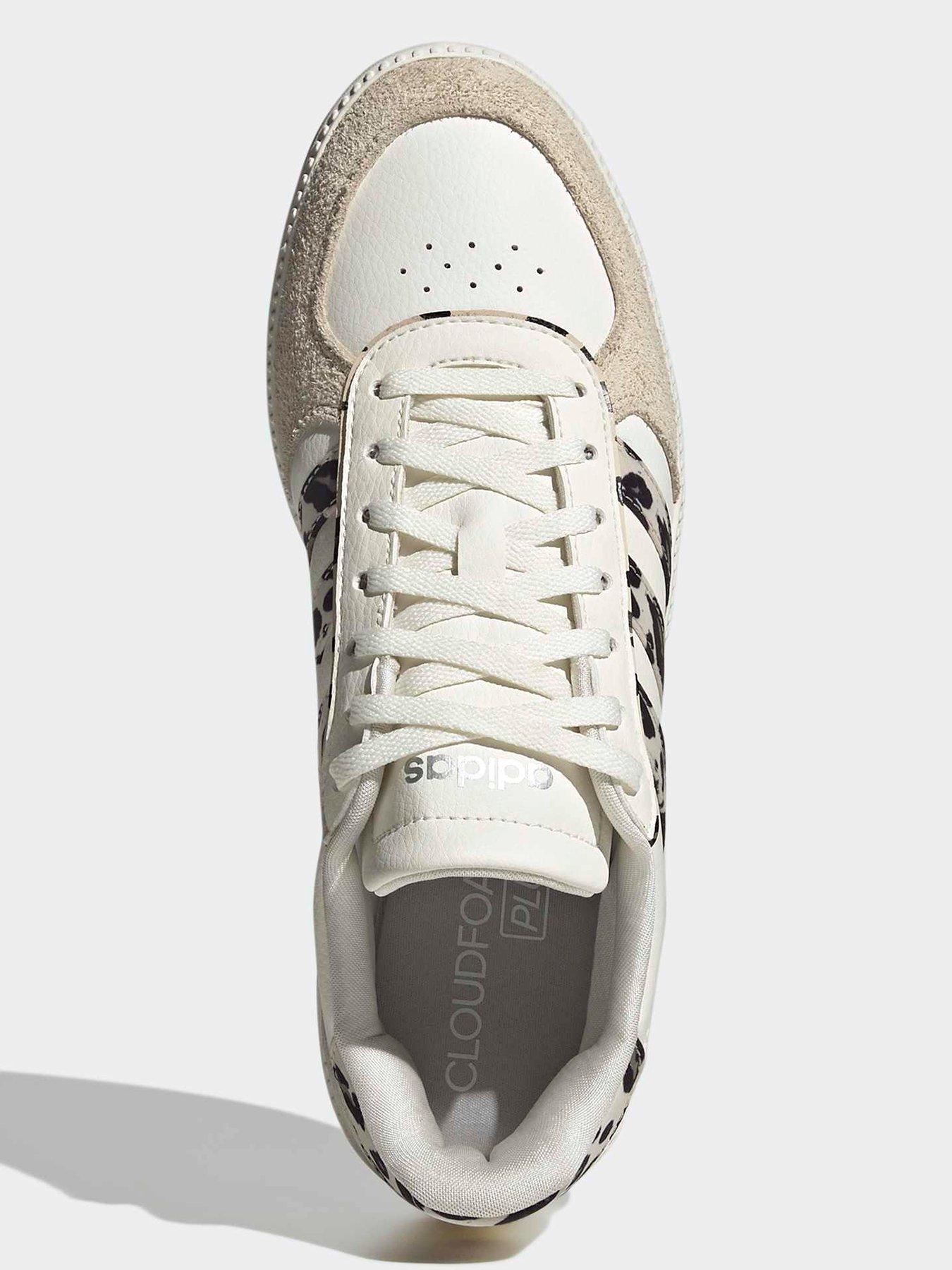 Image 4 of 7 of adidas Sportswear Womens Breaknet Sleek Animal Print Trainers - White