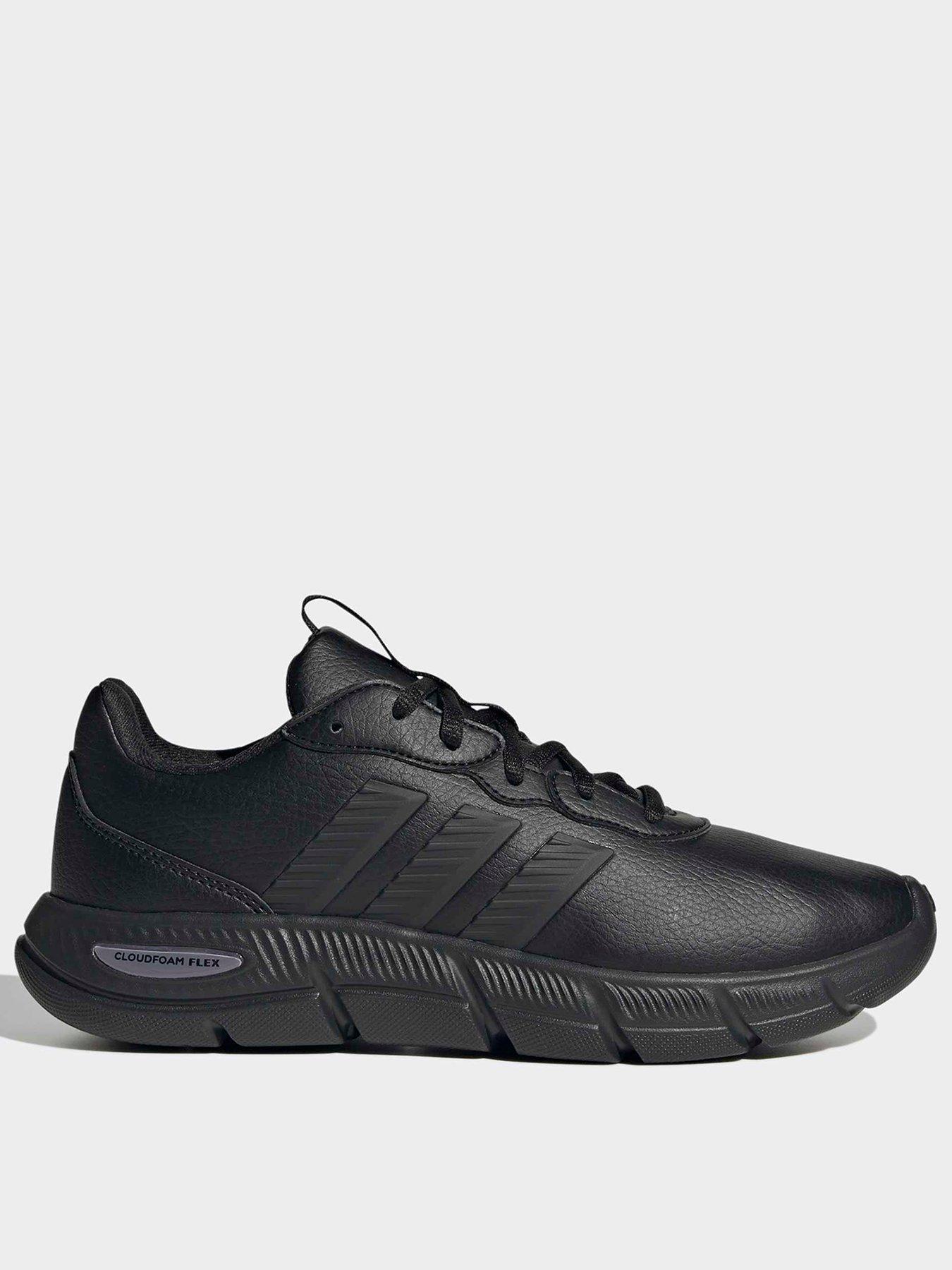 adidas Sportswear Women's Leather Cloudfoam Flex Lace-Up Trainers - Black