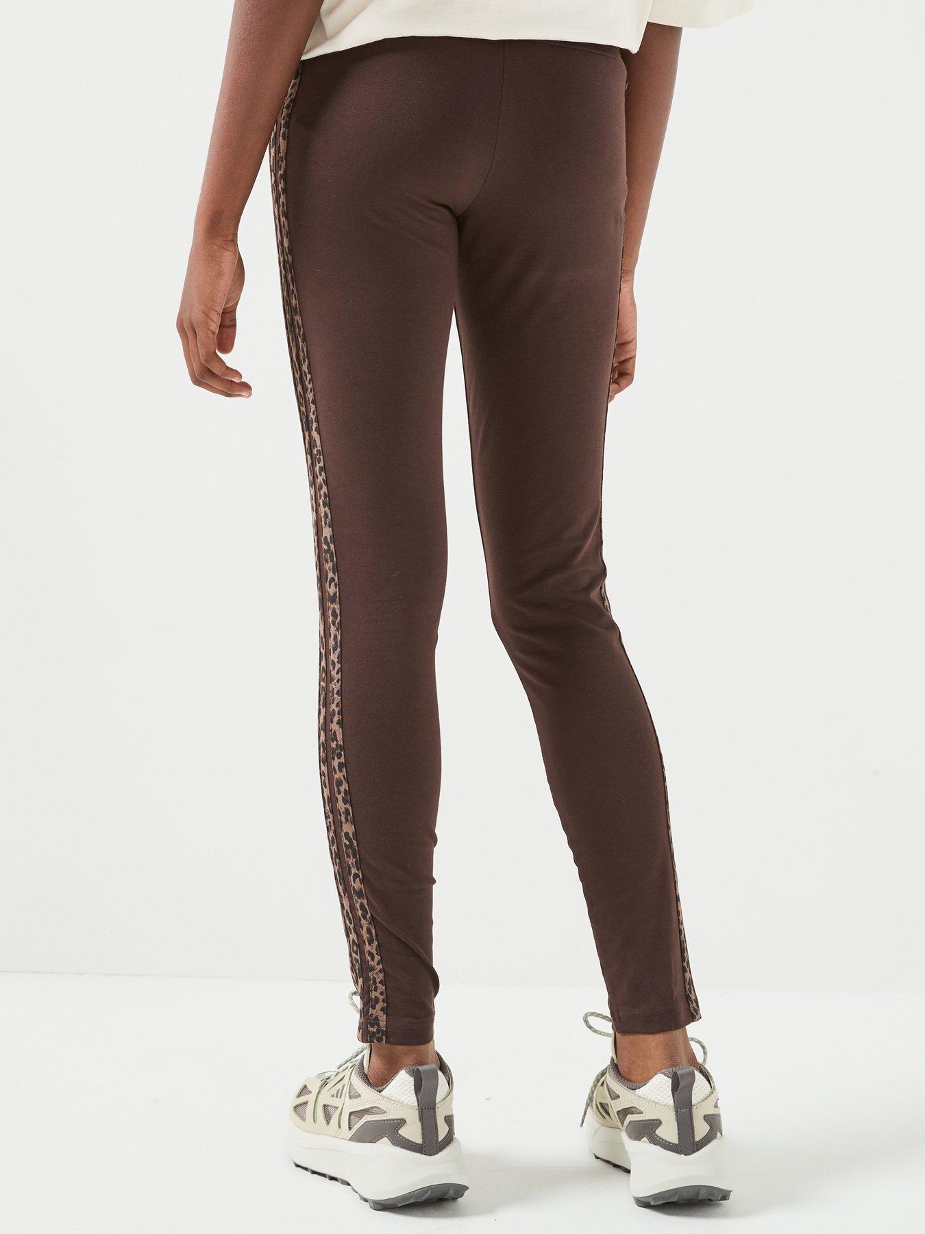 Image 2 of 6 of adidas Sportswear Junior Girls' 3 Stripe Leggings - Brown