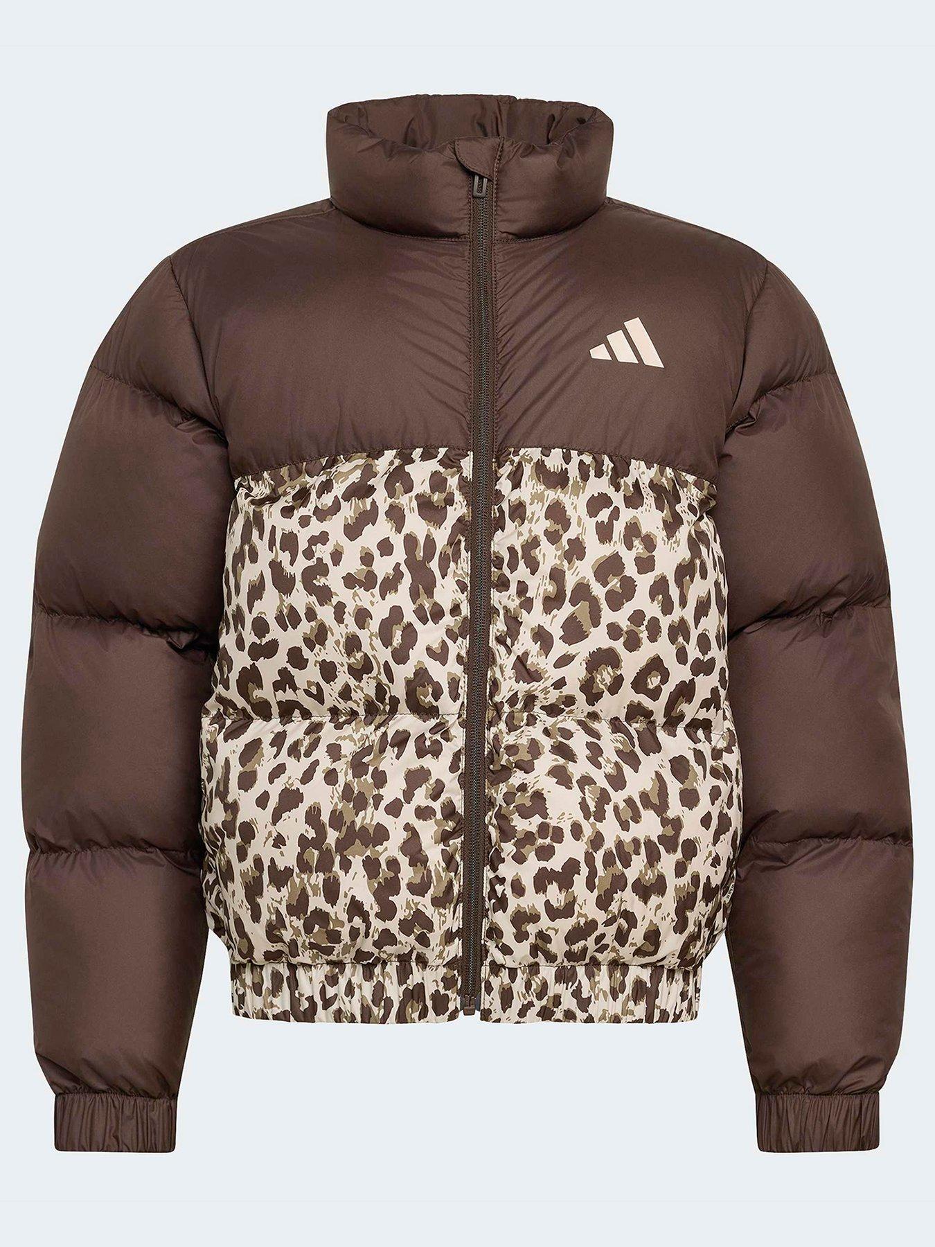 Image 2 of 6 of adidas Sportswear Junior Super Down Leopard Jacket - Brown