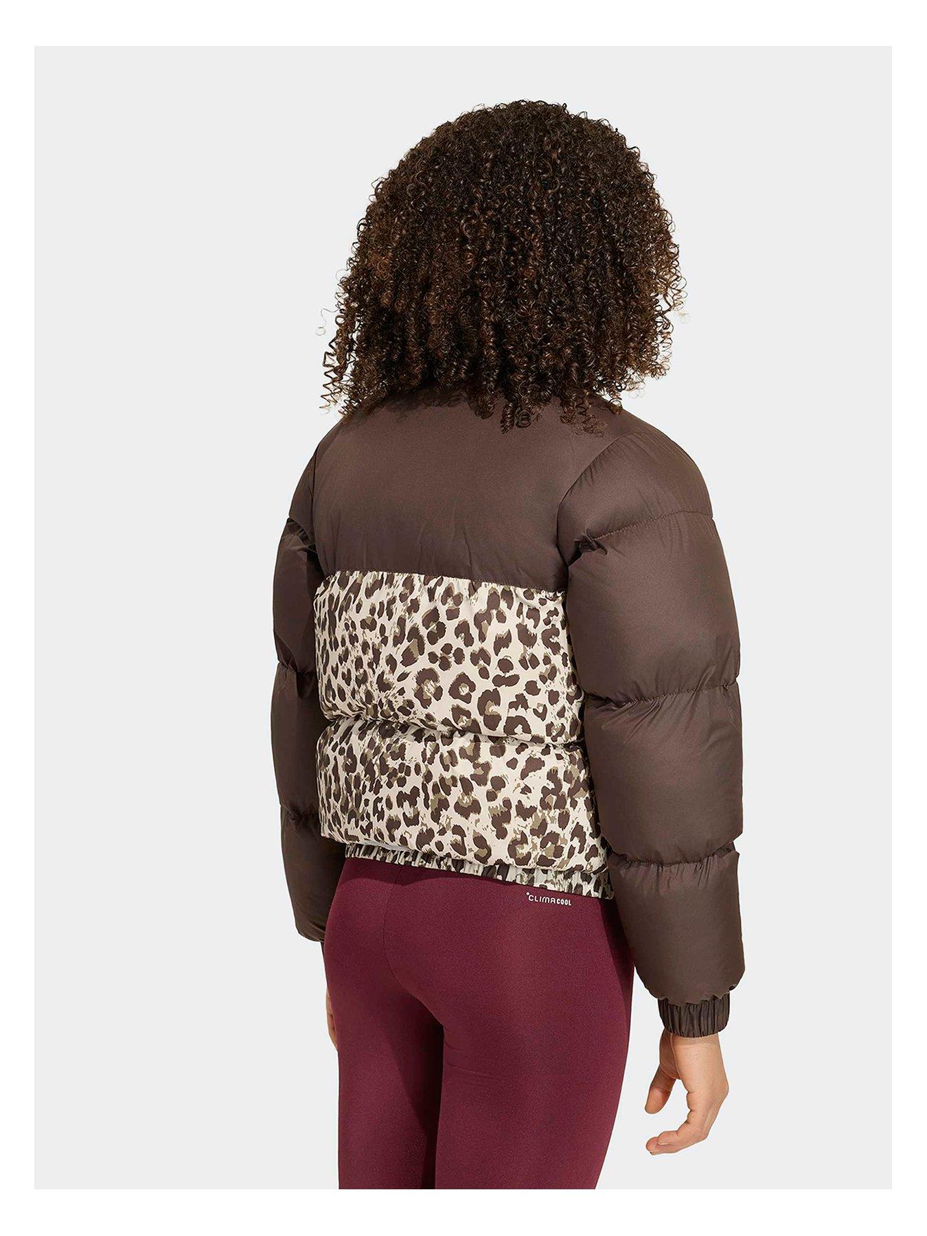 Image 3 of 6 of adidas Sportswear Junior Super Down Leopard Jacket - Brown