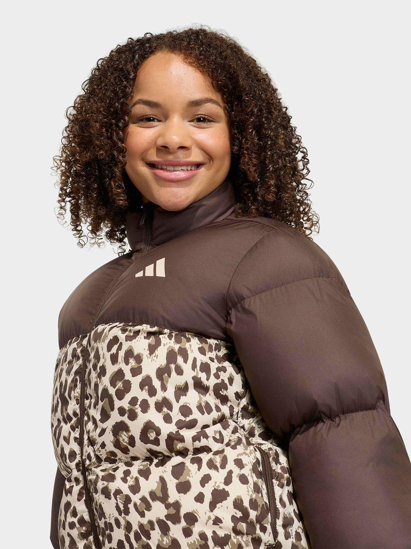 Image 5 of 6 of adidas Sportswear Junior Super Down Leopard Jacket - Brown