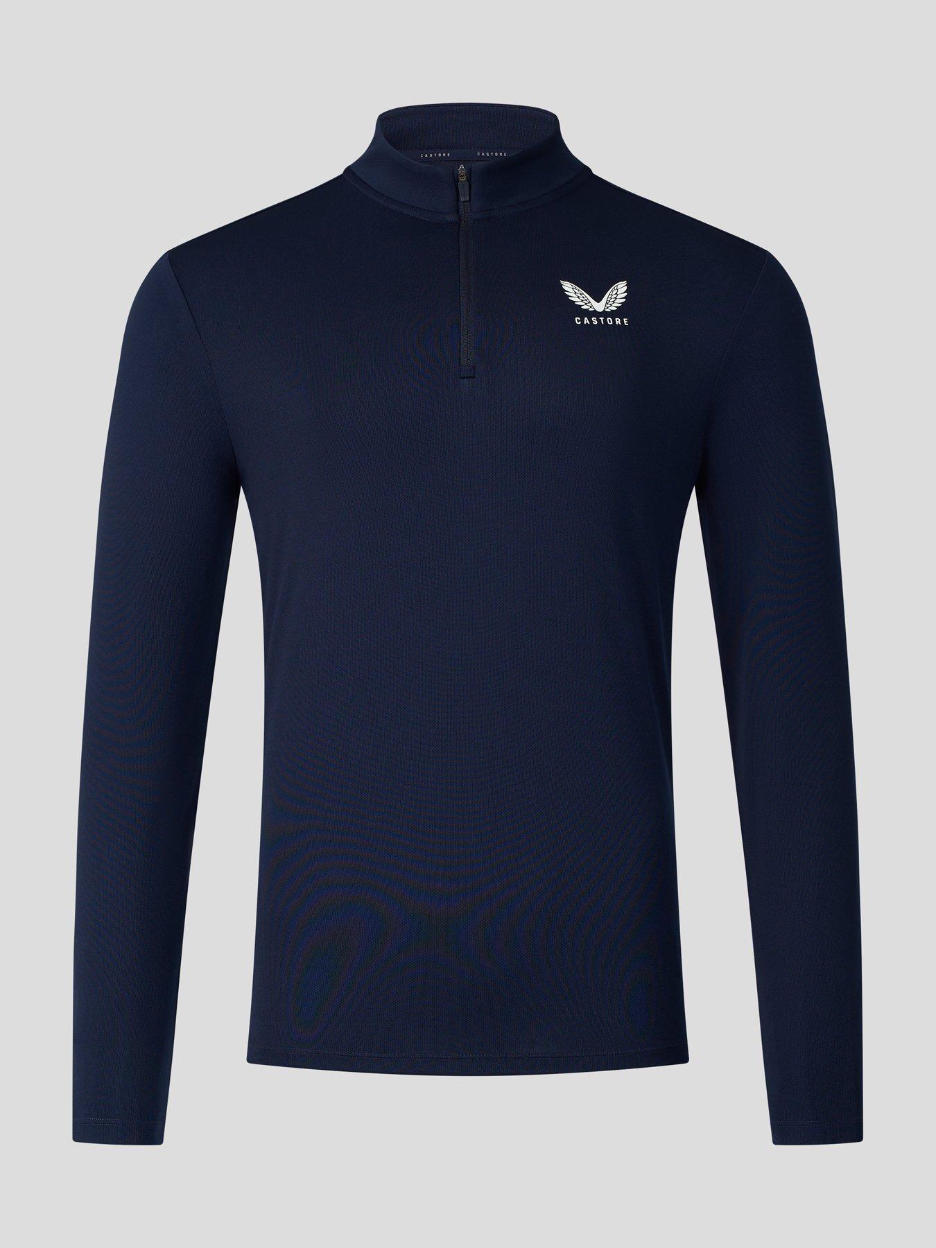 Castore Mens Training 1/4 Zip Long Sleeve Top - Navy