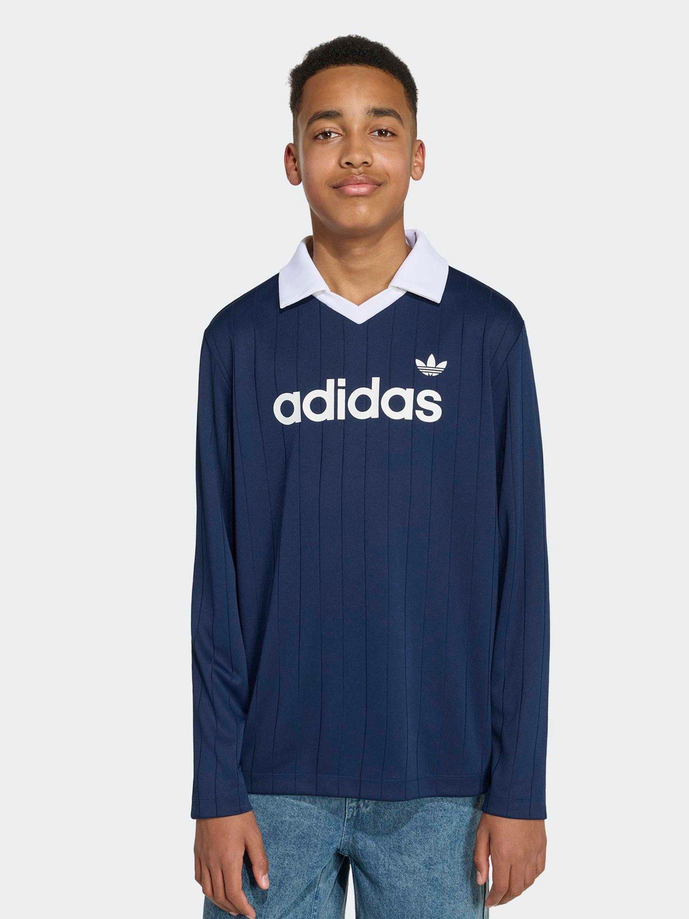 adidas Originals Junior Loose Jersey Polo T-Shirt - Blue
