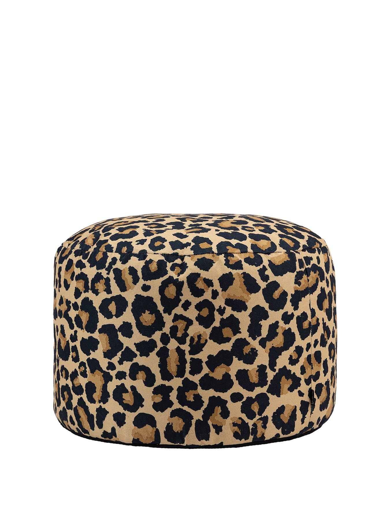  image of icon-beanbags-milano-leopard-bean-bag-pouffe