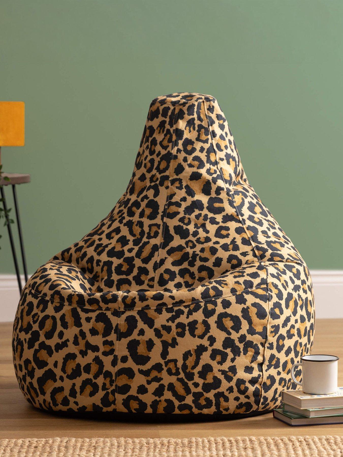 Icon Beanbags Dalton Leopard Recliner Bean Bag