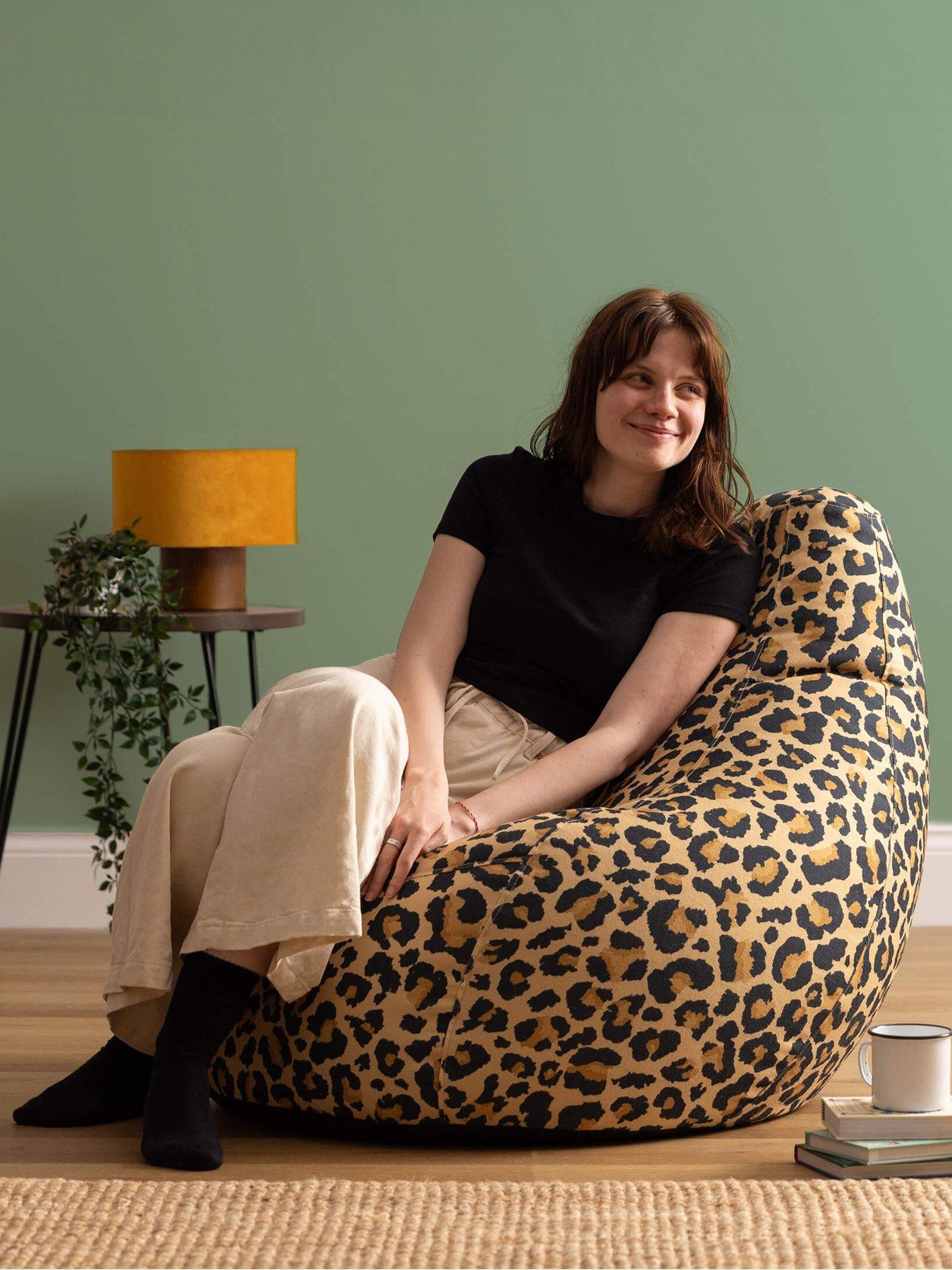 Image 3 of 6 of Icon Beanbags Dalton Leopard Recliner Bean Bag