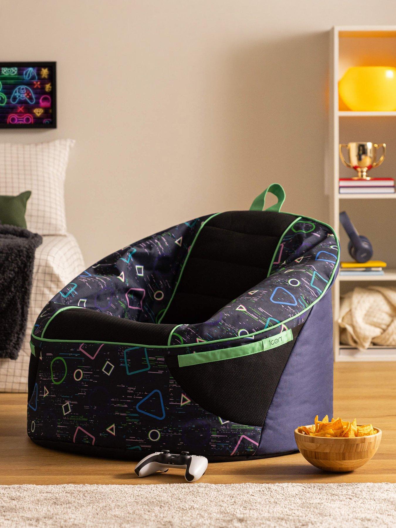 Icon Beanbags Alpha Kids Gaming Bean Bag- Blue