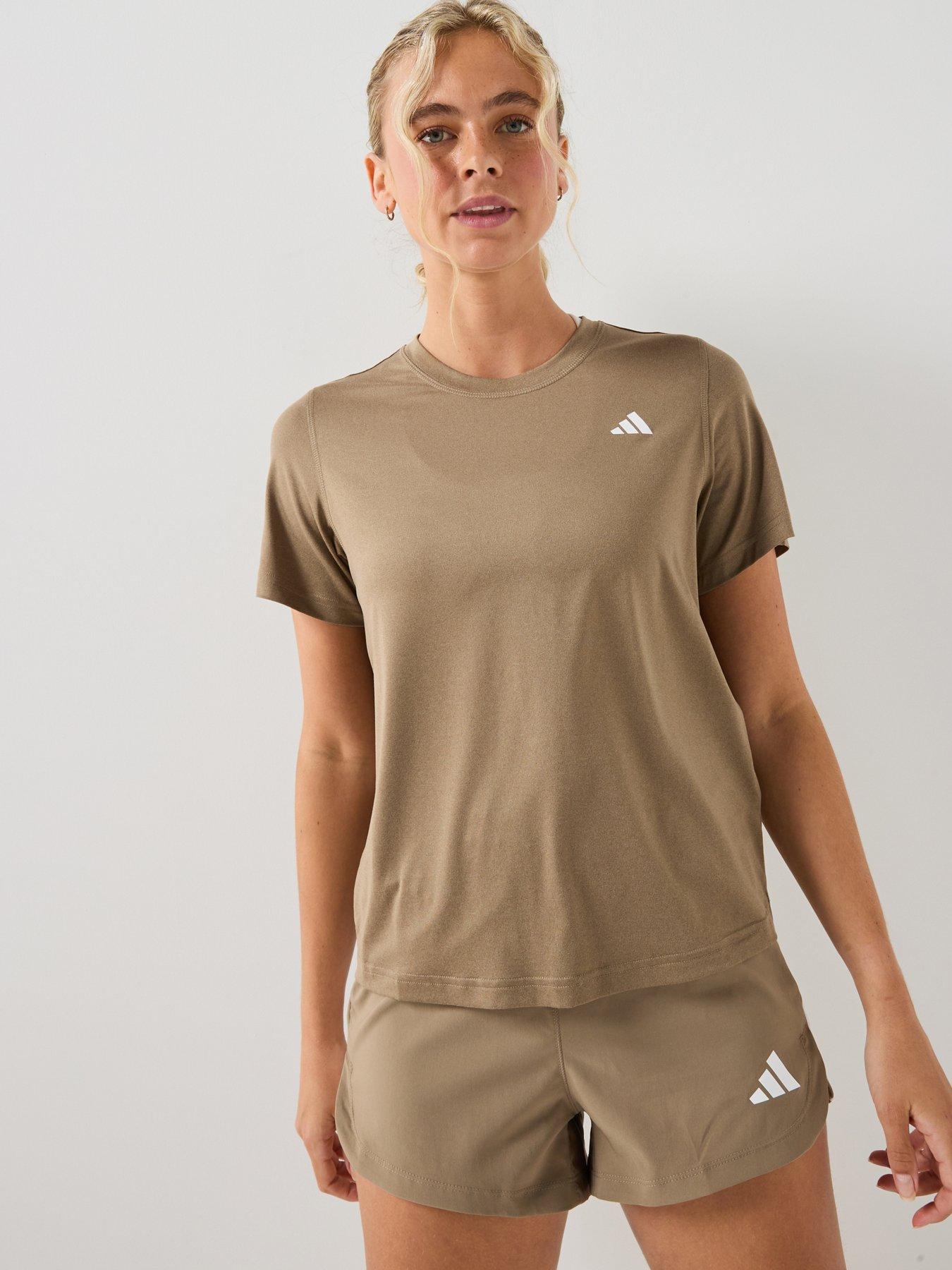 adidas Womens Training Workout Essentials T-Shirt - Beige