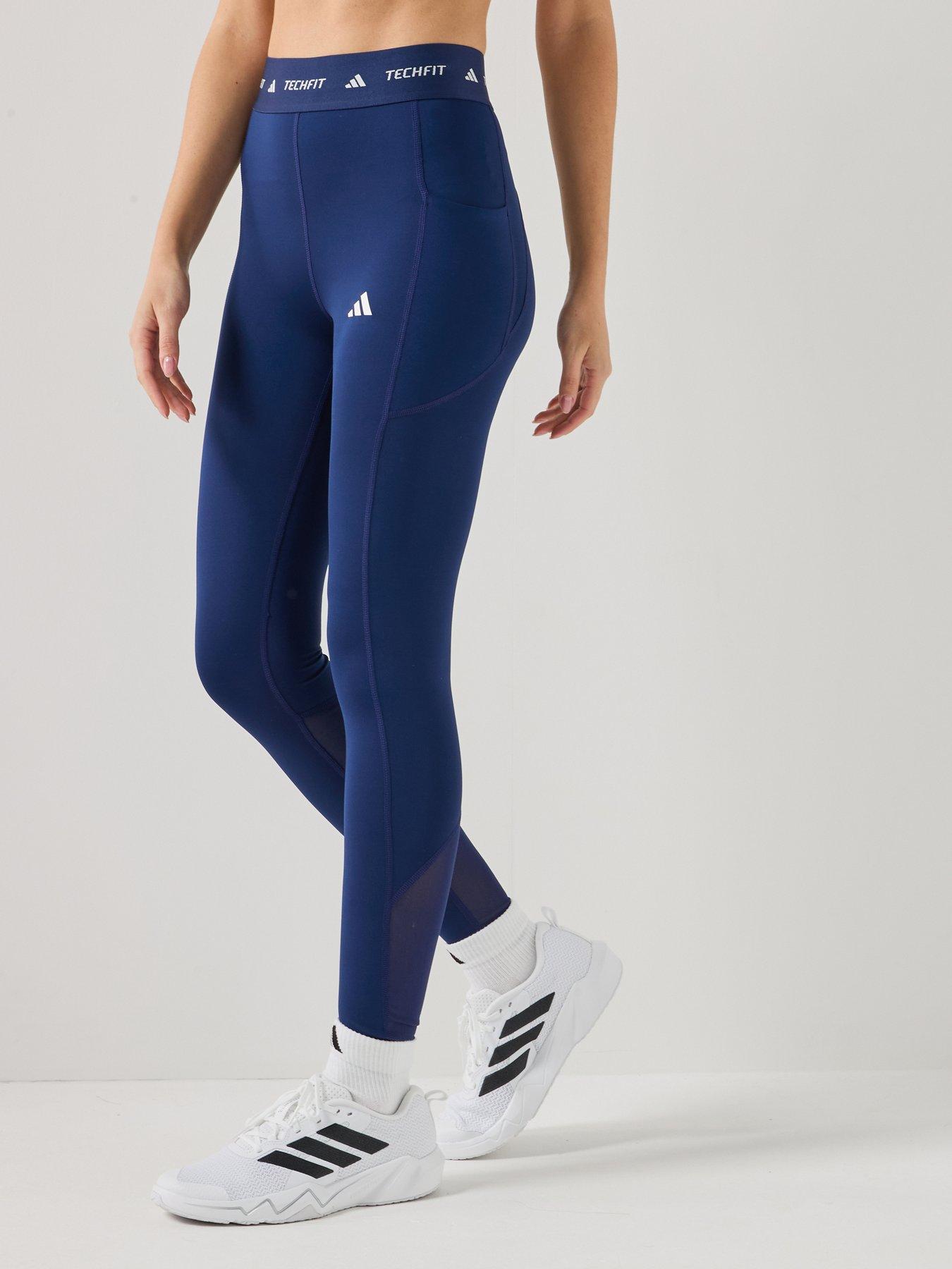 adidas TECHFIT Stash Pocket Full-Length Leggings - Navy