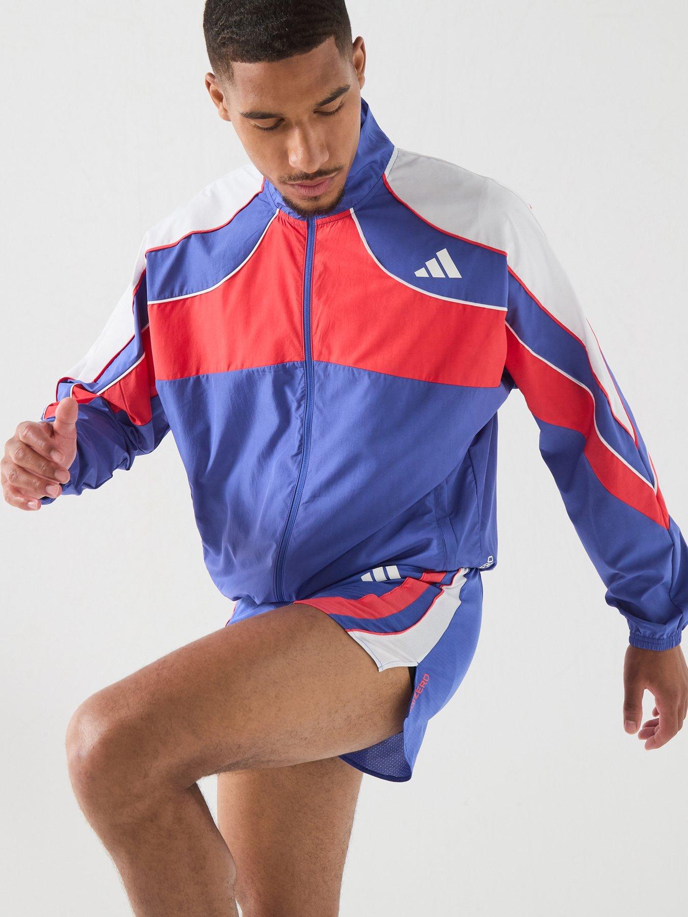 Image 1 of 6 of adidas Mens Running Adizero Jacket - Blue/red
