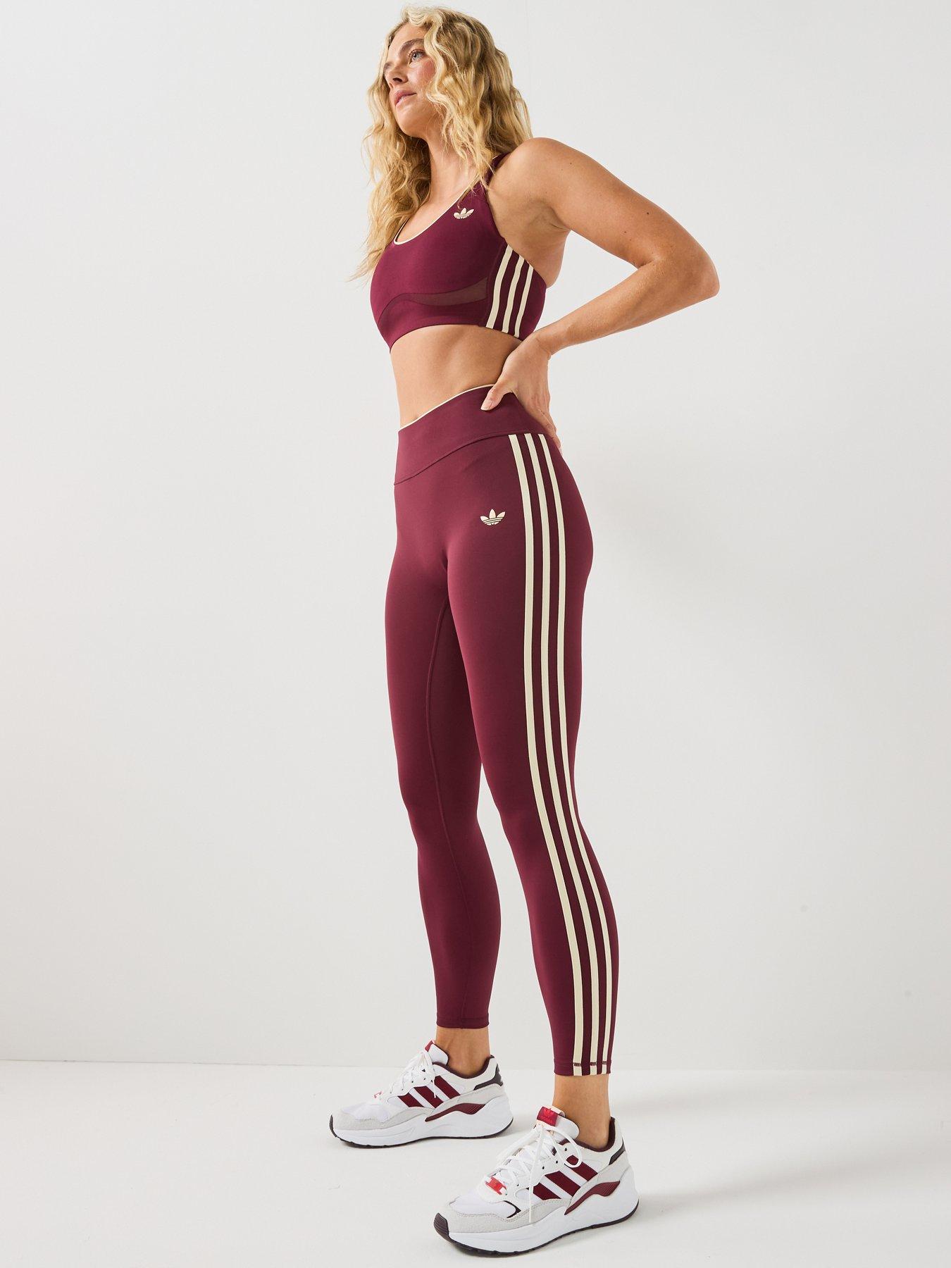 Image 5 of 6 of adidas Originals Womens Sports Training Tights- Burgundy