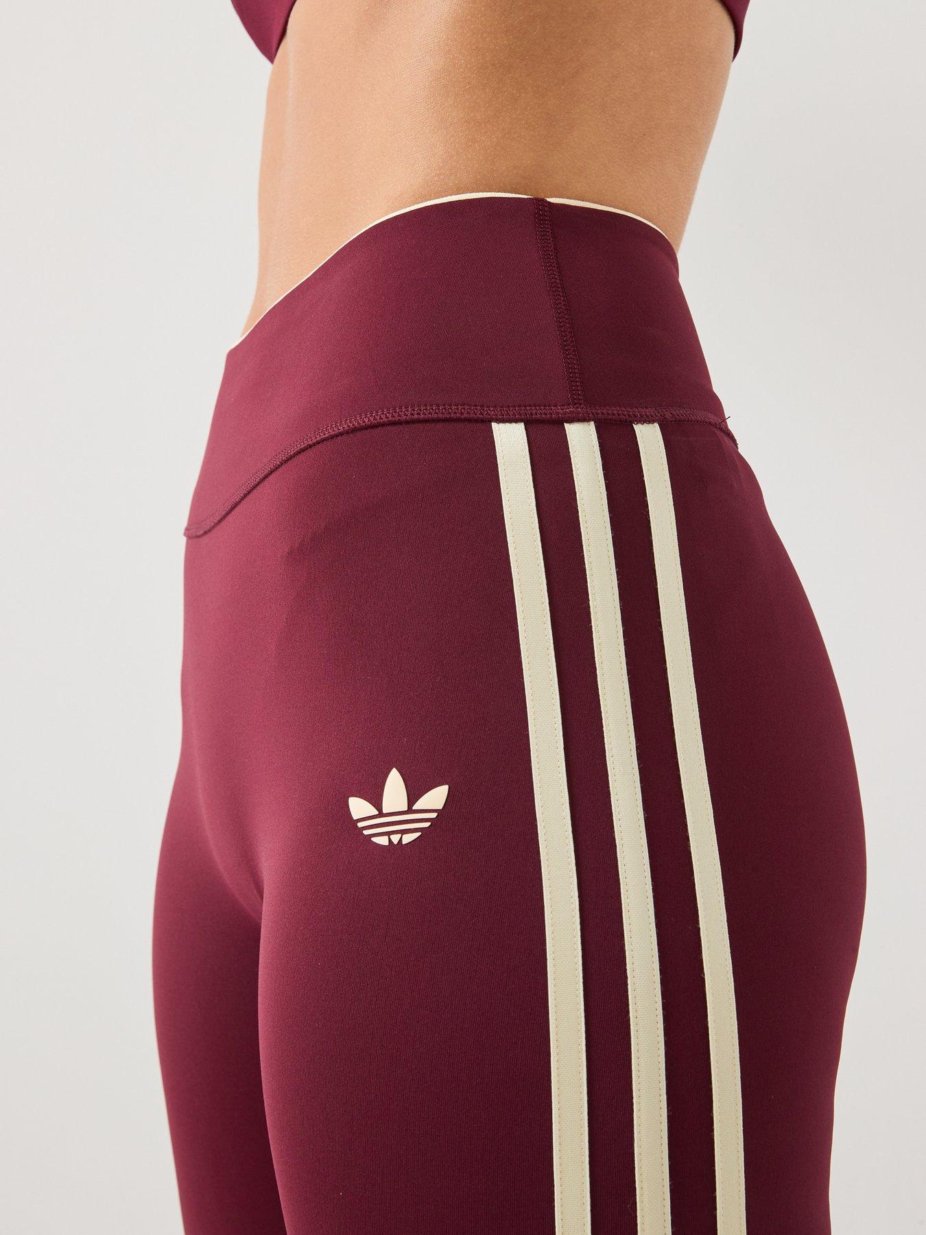 Image 6 of 6 of adidas Originals Womens Sports Training Tights- Burgundy