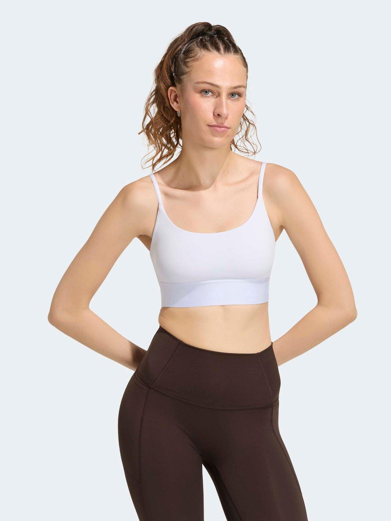 adidas Womens Training Workout Essentials Light Support Sports Bra - Soft Purple