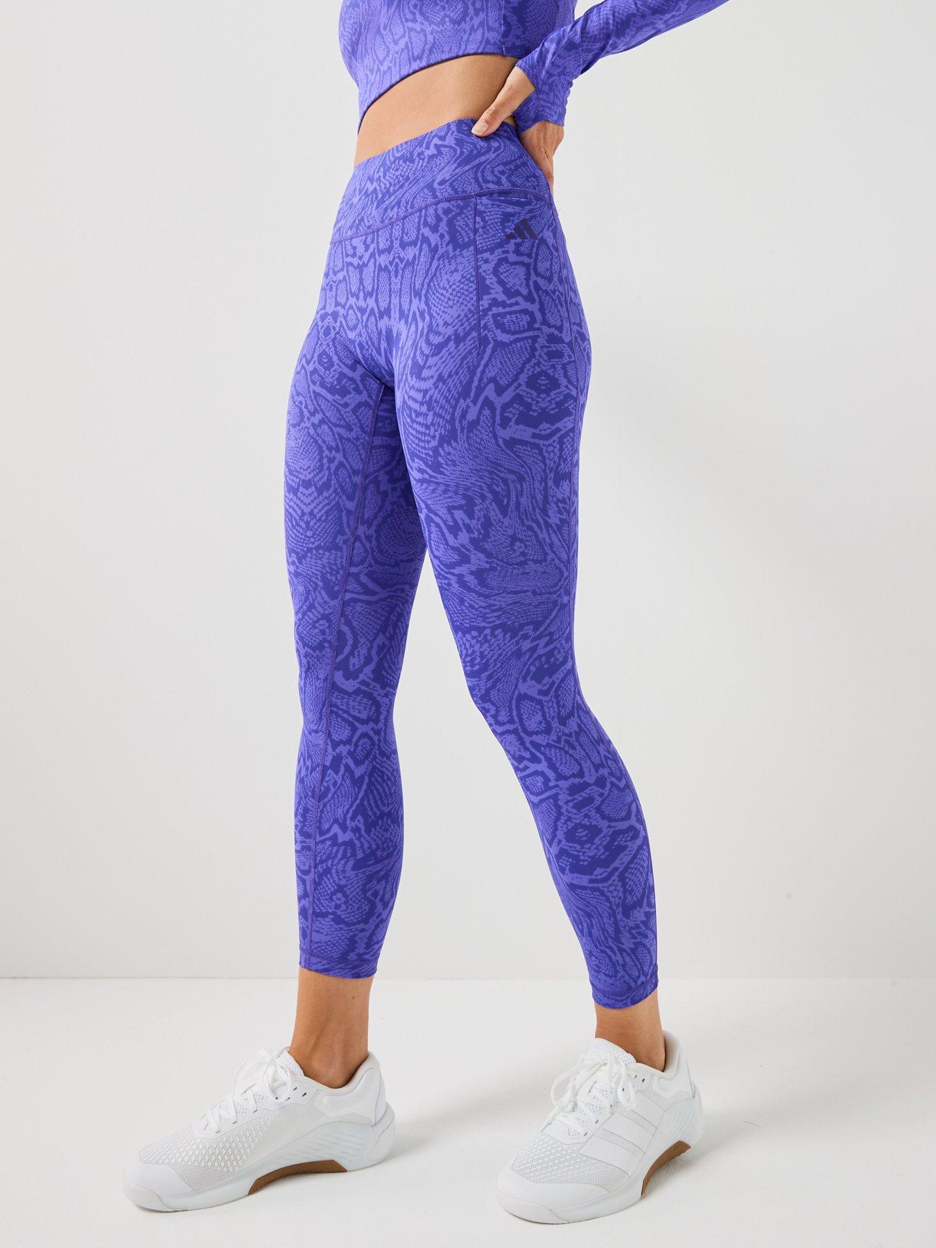 Image 4 of 6 of adidas Women's Optime PrimeLift Snake 7/8 Leggings - Purple