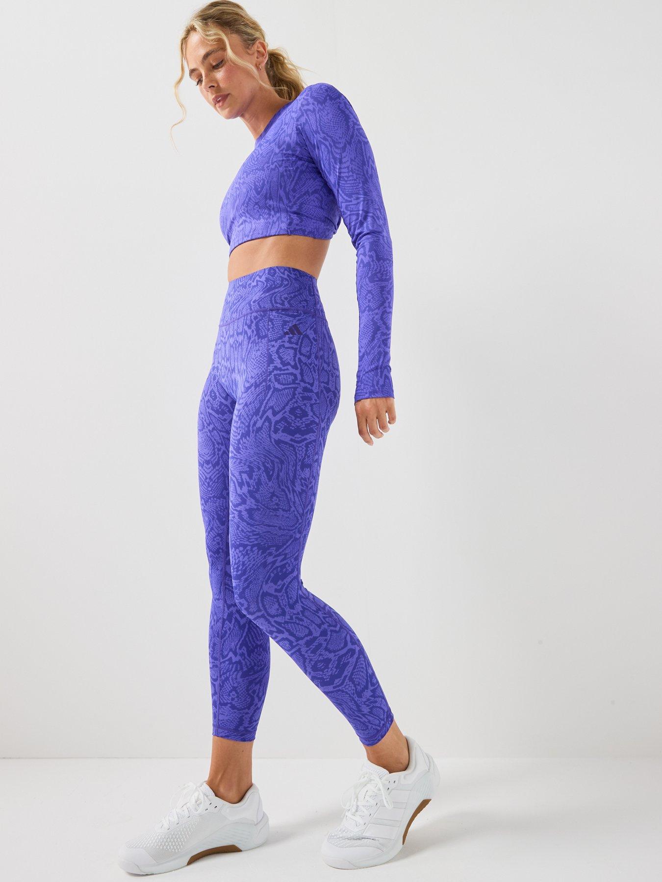 Image 6 of 6 of adidas Women's Optime PrimeLift Snake 7/8 Leggings - Purple
