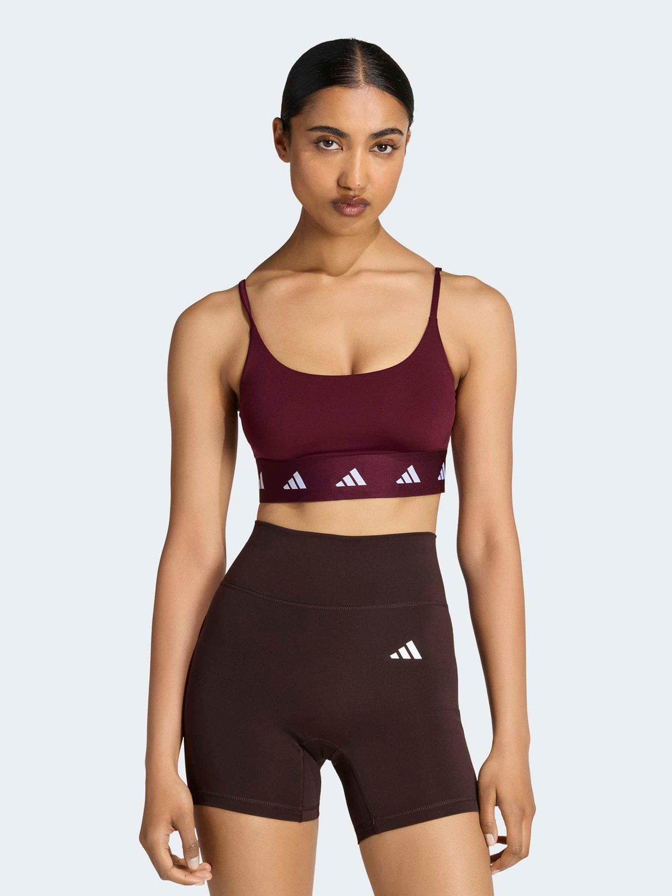 adidas Womens Training Workout Essentials Light Support Sports Bra - Red