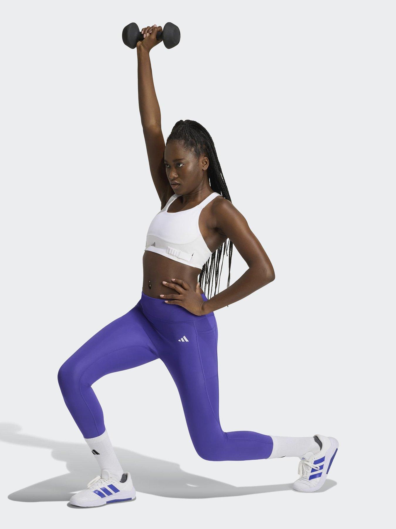 Image 3 of 5 of adidas Womens Training Workout Essentials Plus Tights - Purple
