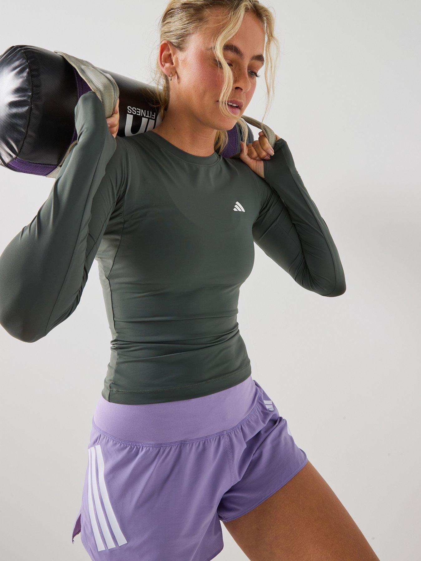 Image 4 of 5 of adidas Women's PrimeLift Essentials Workout Contour Long Sleeve Training Top - Green