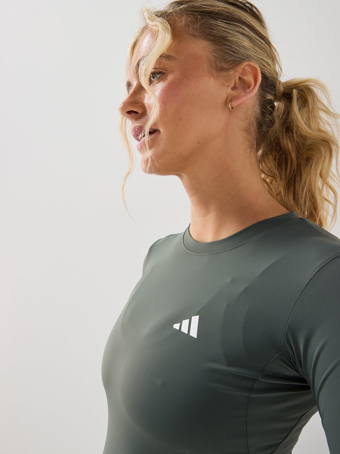 Image 5 of 5 of adidas Women's PrimeLift Essentials Workout Contour Long Sleeve Training Top - Green