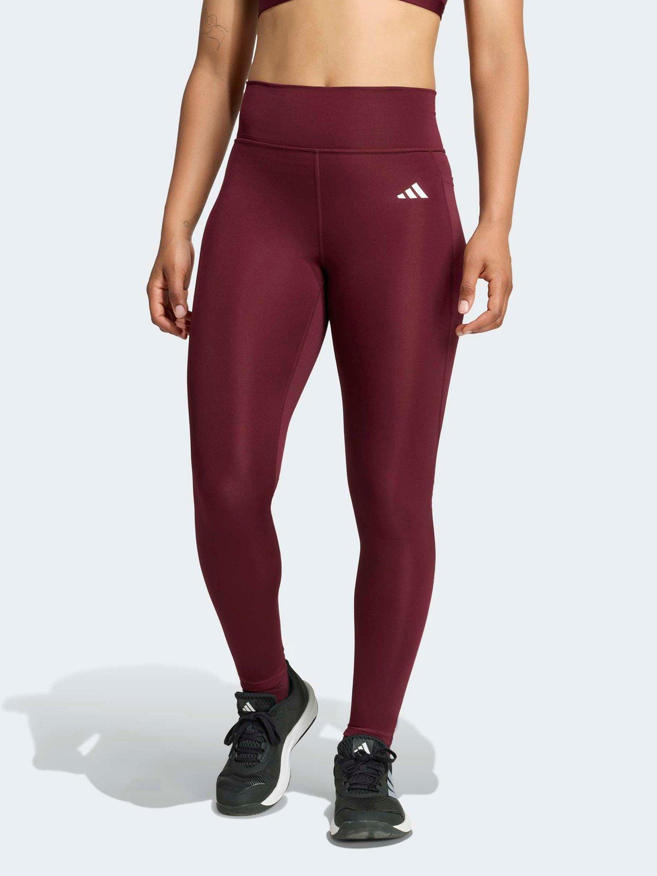 Image 1 of 6 of adidas Womens Training Workout Essentials Tights - Red
